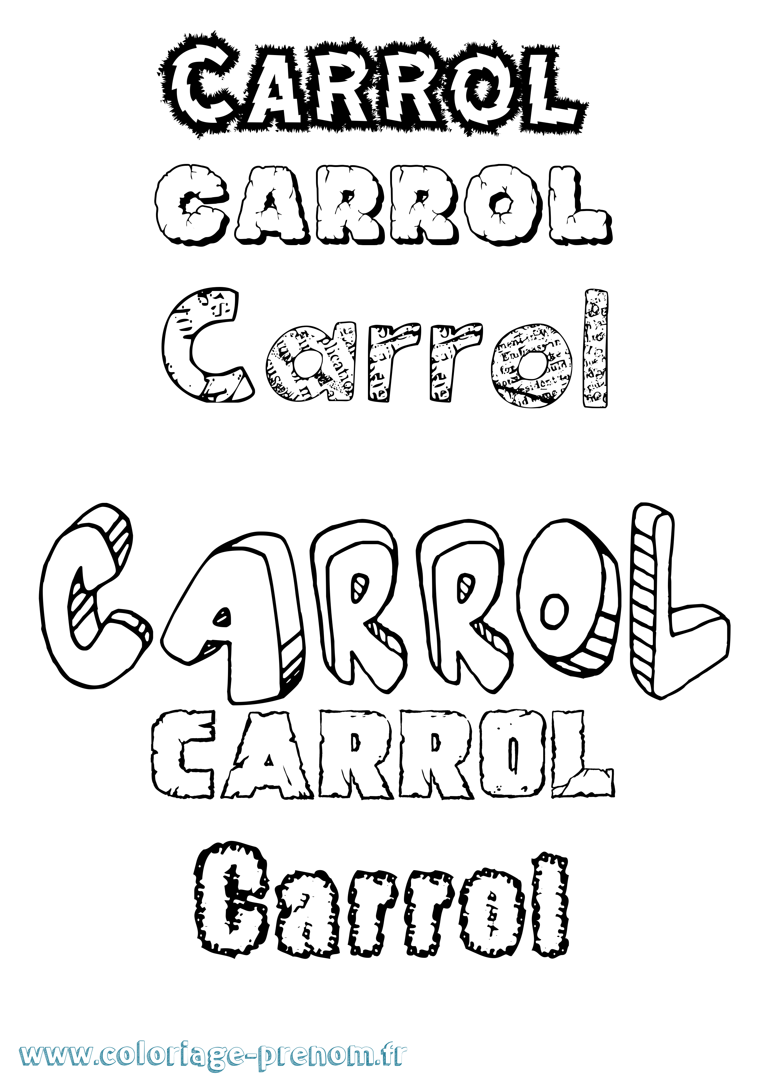 Coloriage Carrol Destructuré Coloriage prénom Carrol Destructuré