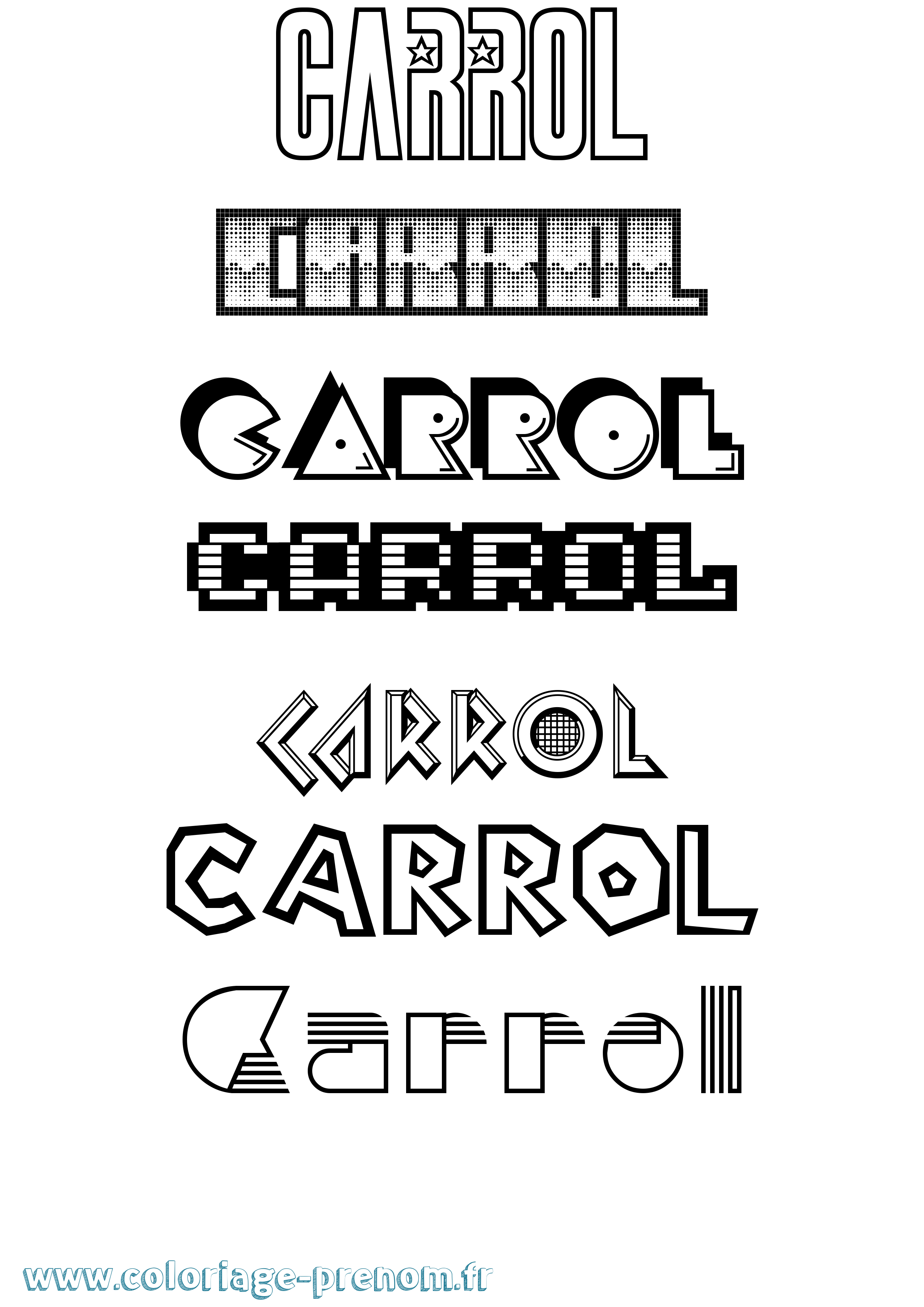 Coloriage Carrol Jeux Vidéos Coloriage prénom Carrol Jeux Vidéos