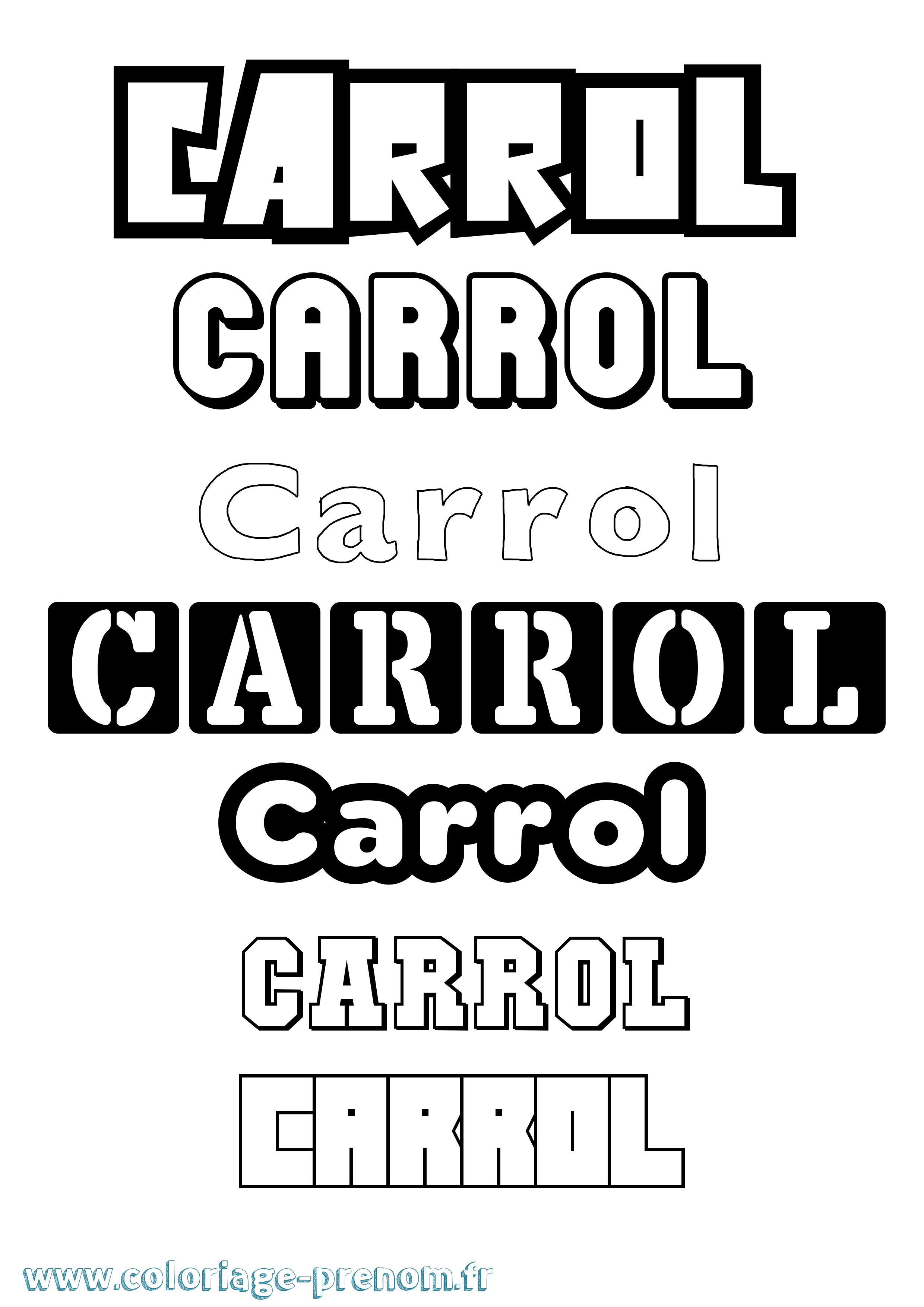 Coloriage Carrol Simple Coloriage prénom Carrol Simple
