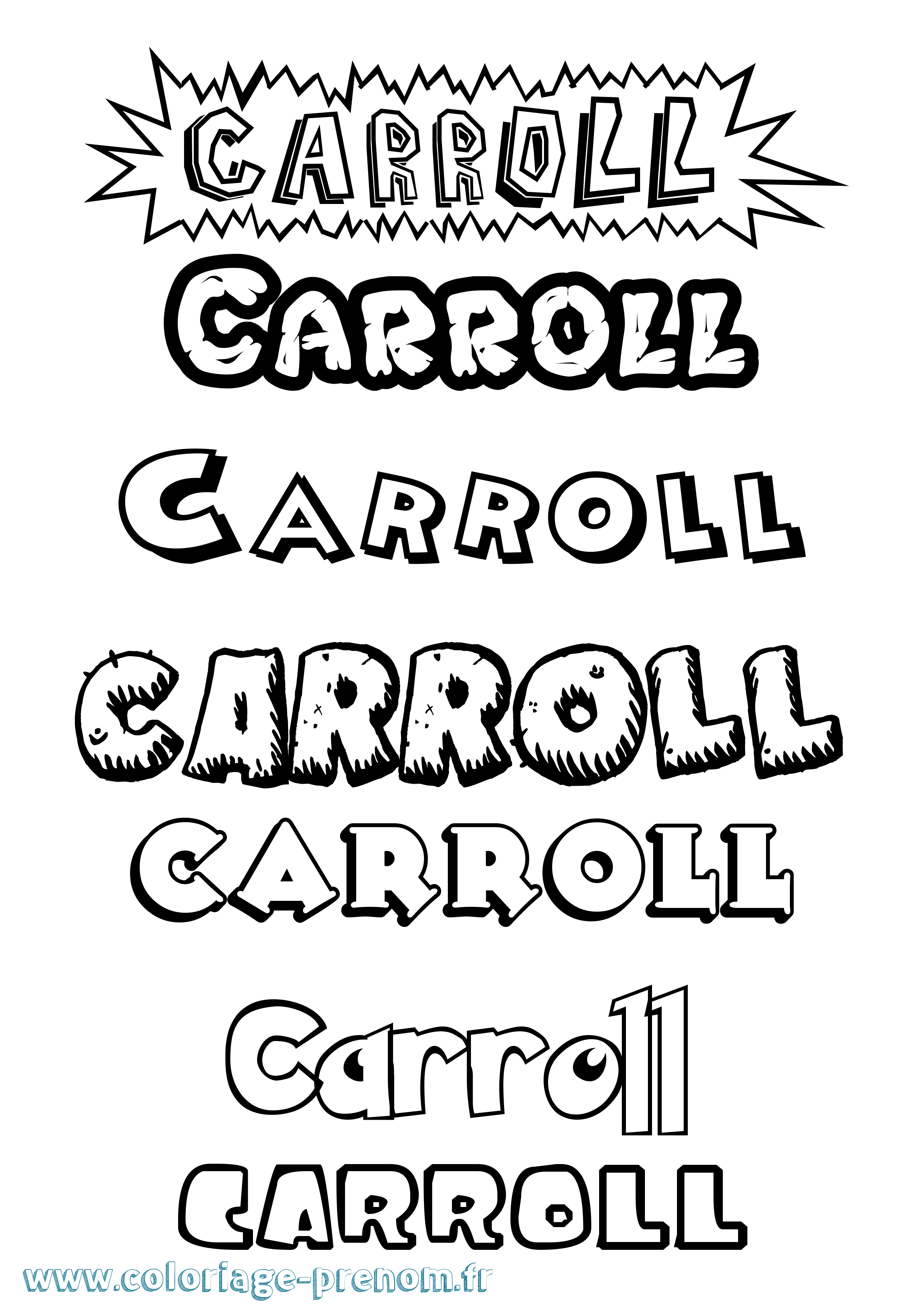 Coloriage Carroll Dessin Animé Coloriage prénom Carroll Dessin Animé