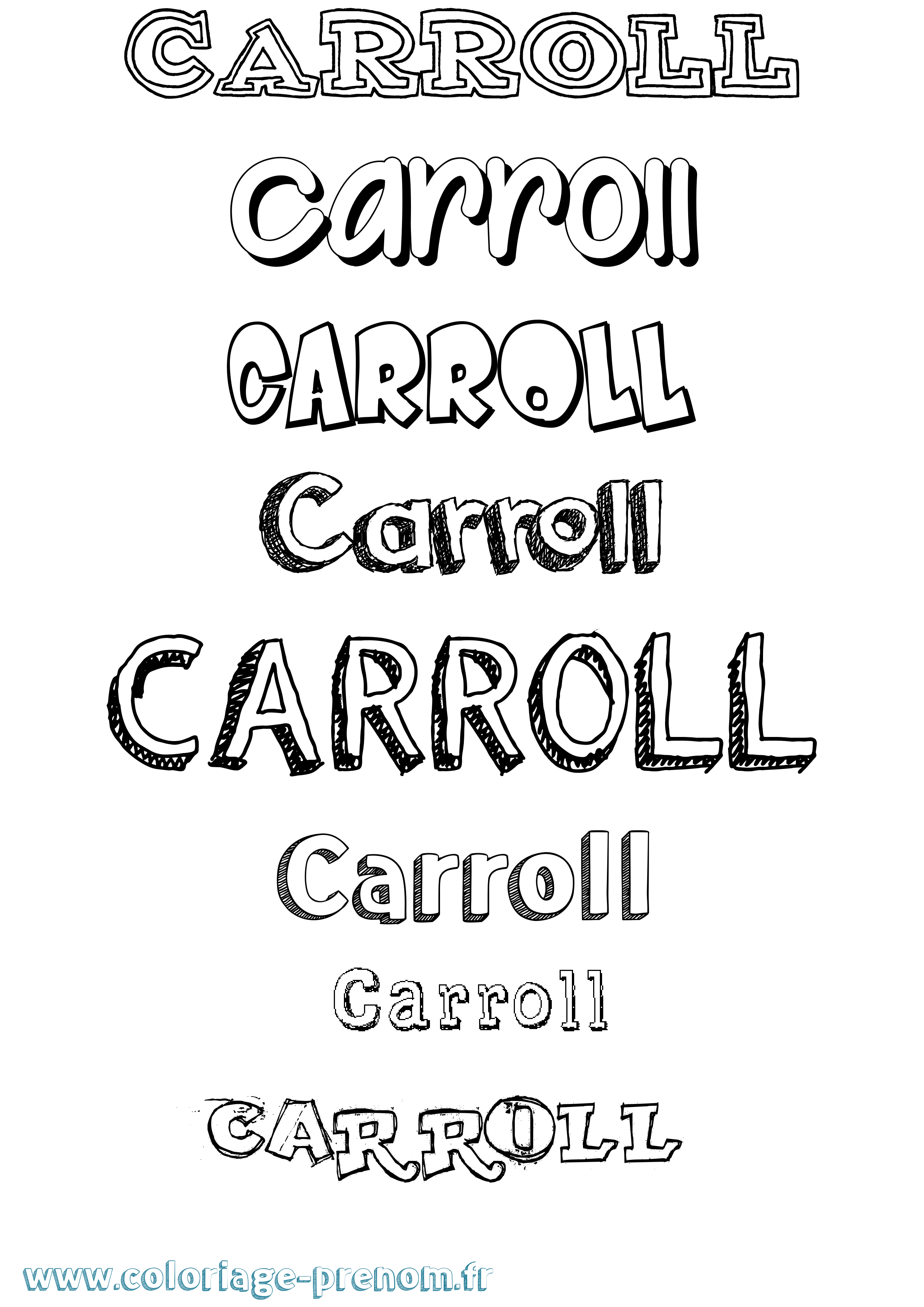 Coloriage Carroll Dessiné Coloriage prénom Carroll Dessiné
