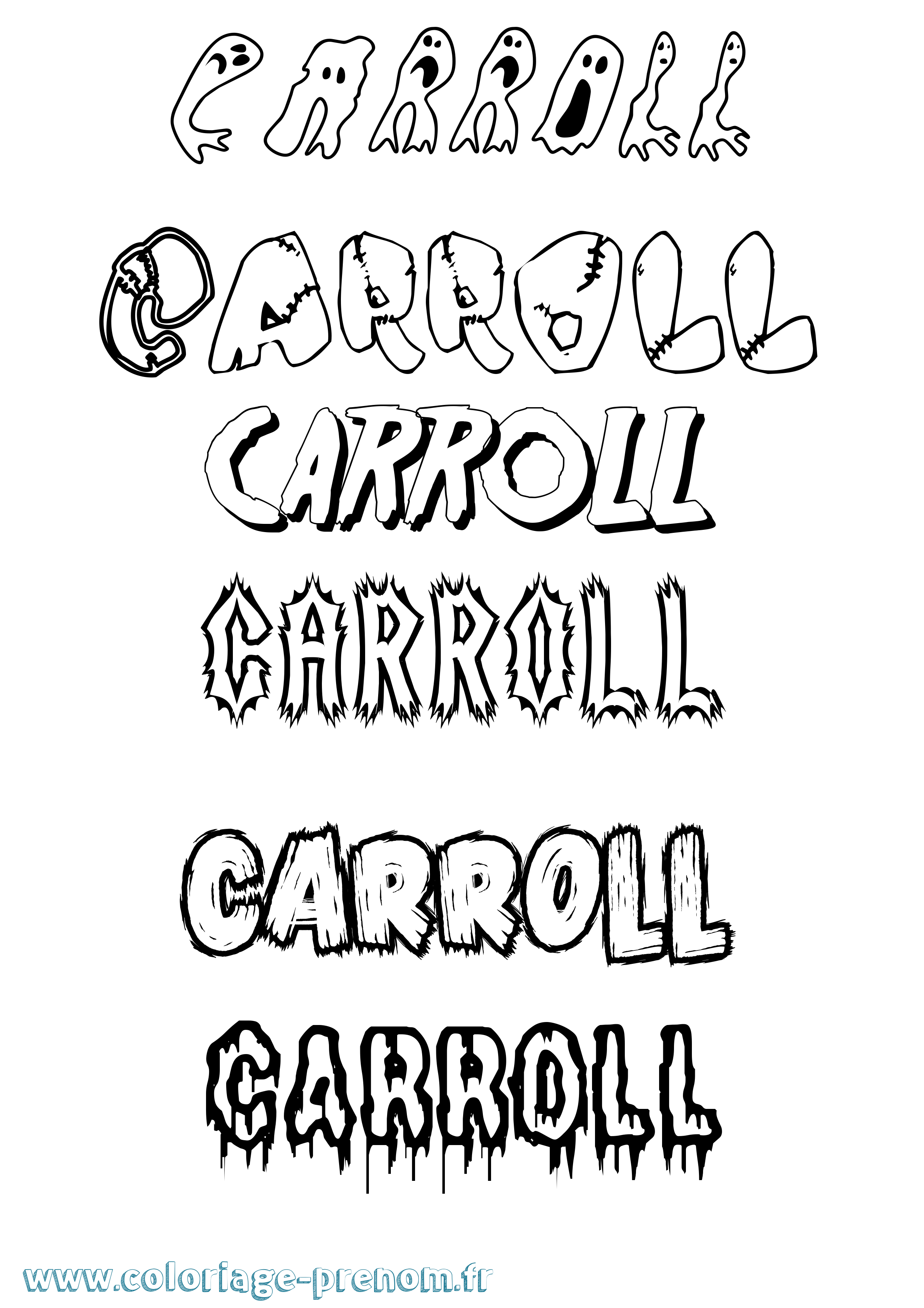 Coloriage Carroll Frisson Coloriage prénom Carroll Frisson
