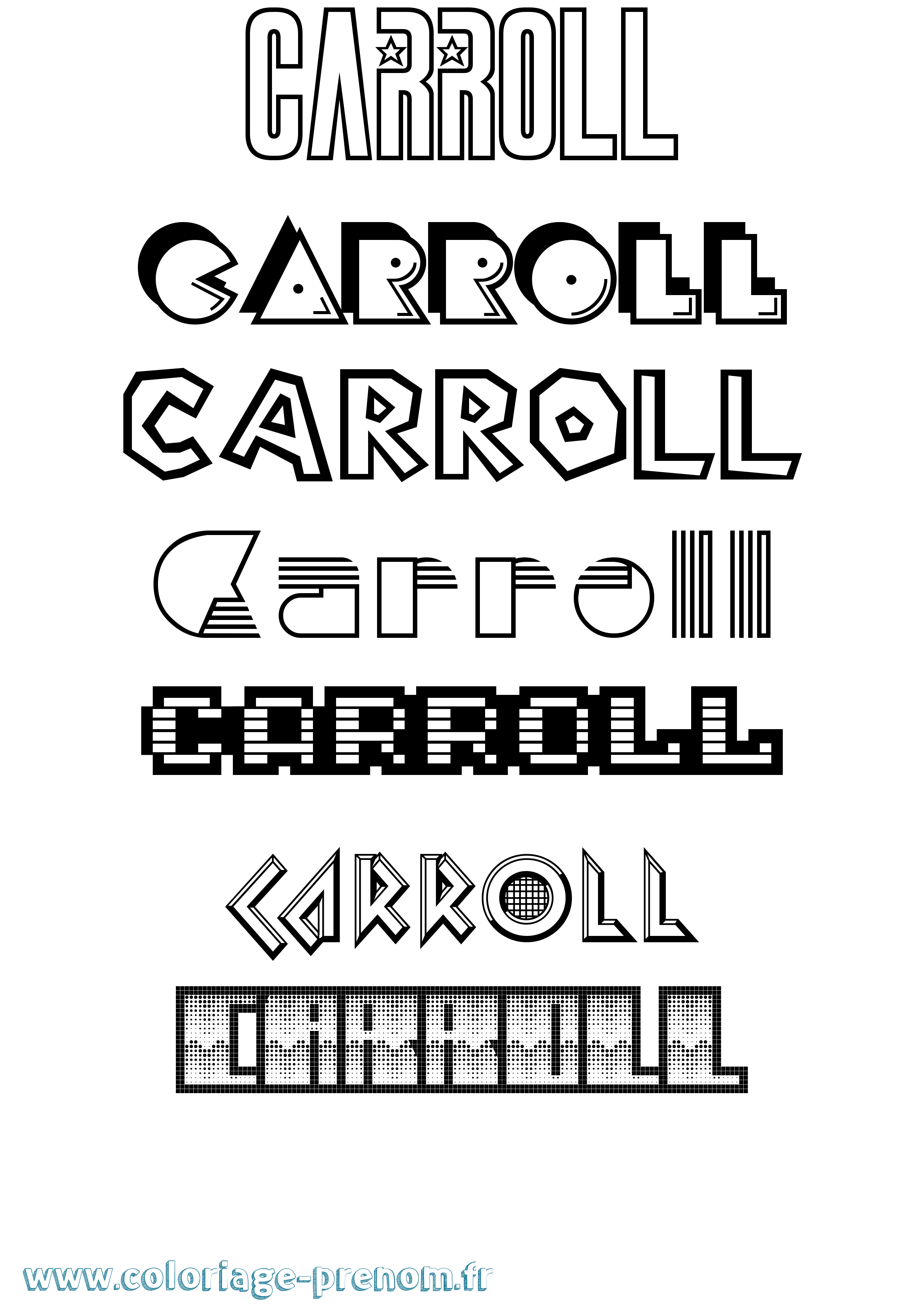 Coloriage Carroll Jeux Vidéos Coloriage prénom Carroll Jeux Vidéos