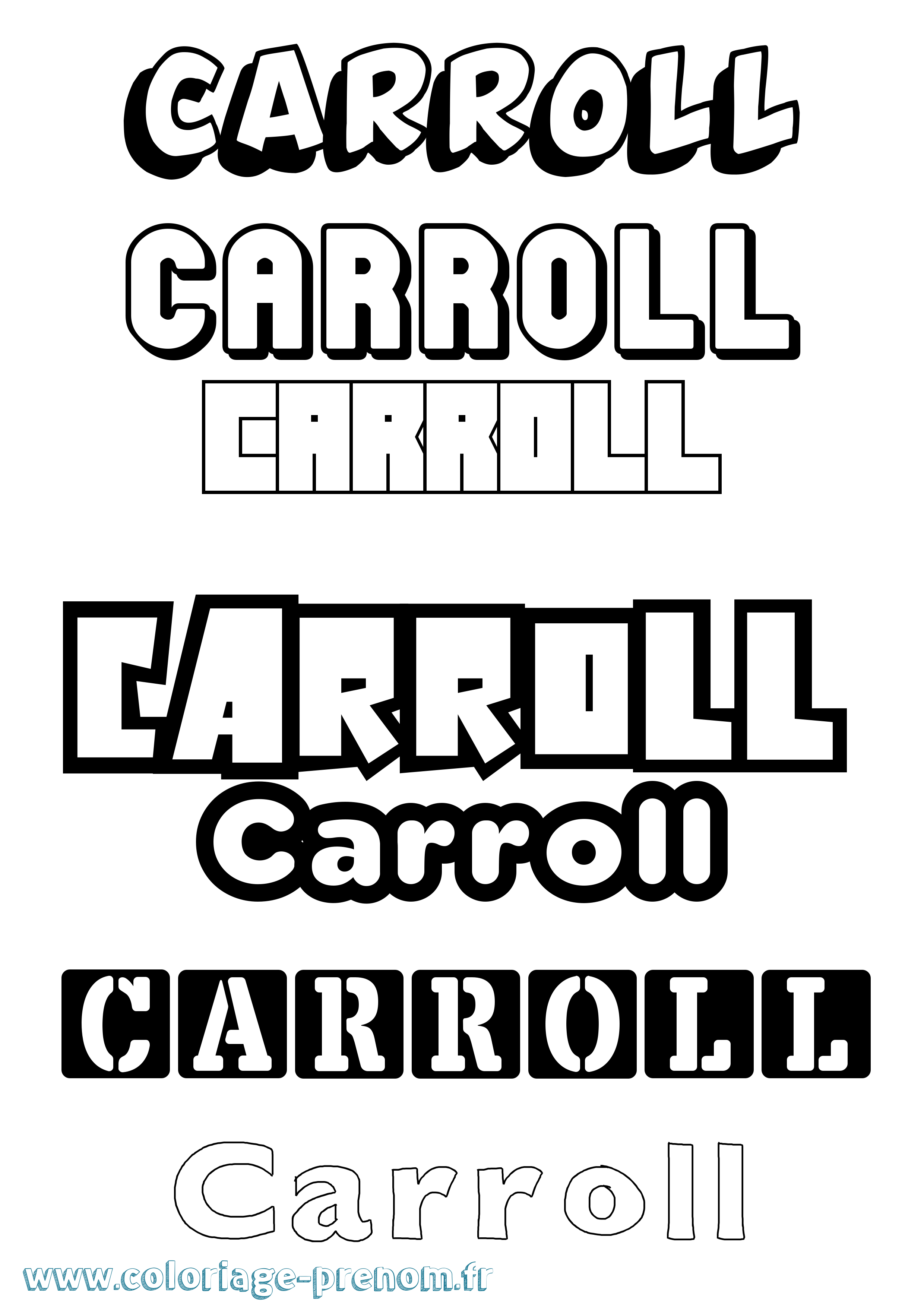 Coloriage Carroll Simple Coloriage prénom Carroll Simple