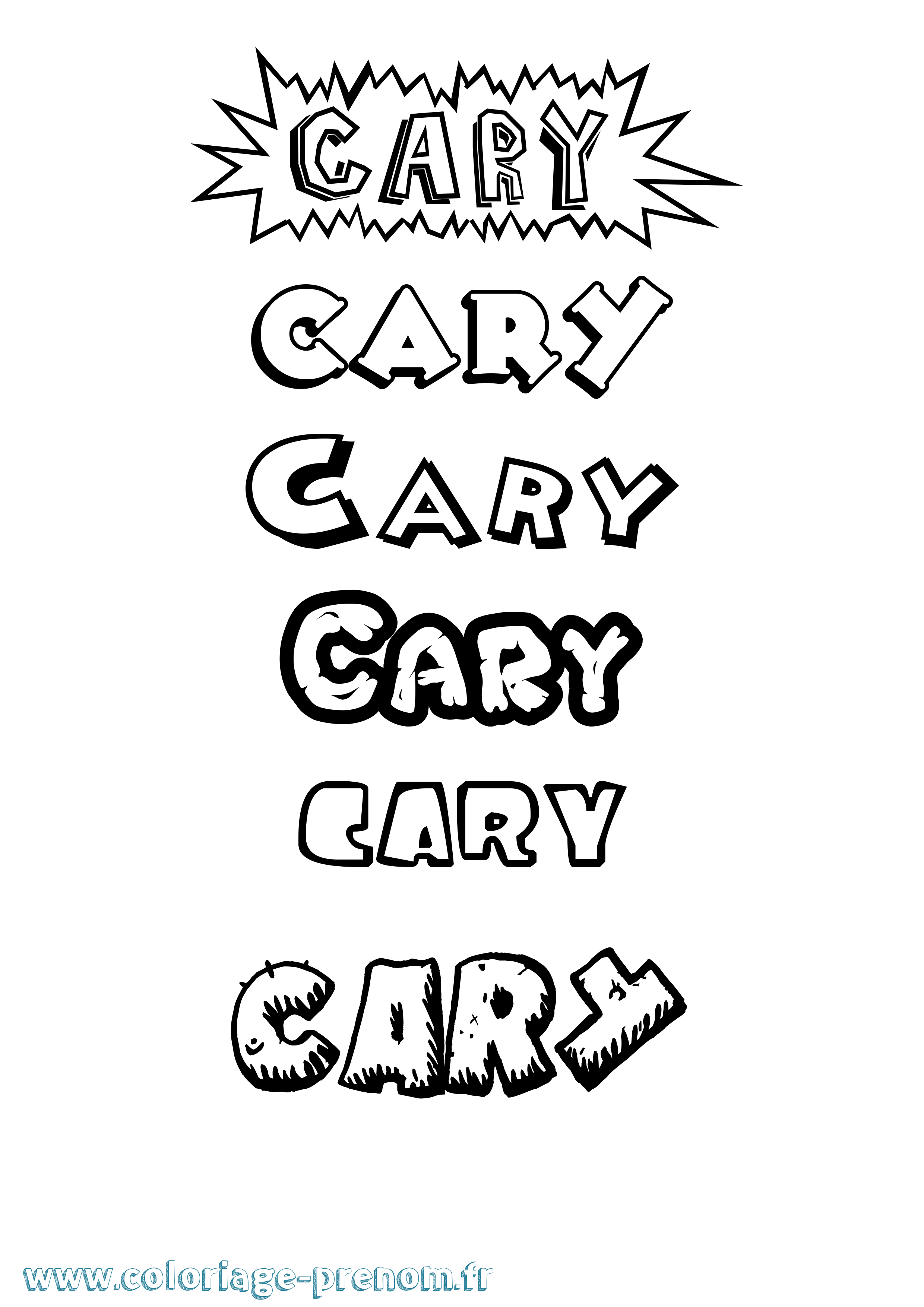 Coloriage Cary Dessin Animé Coloriage prénom Cary Dessin Animé
