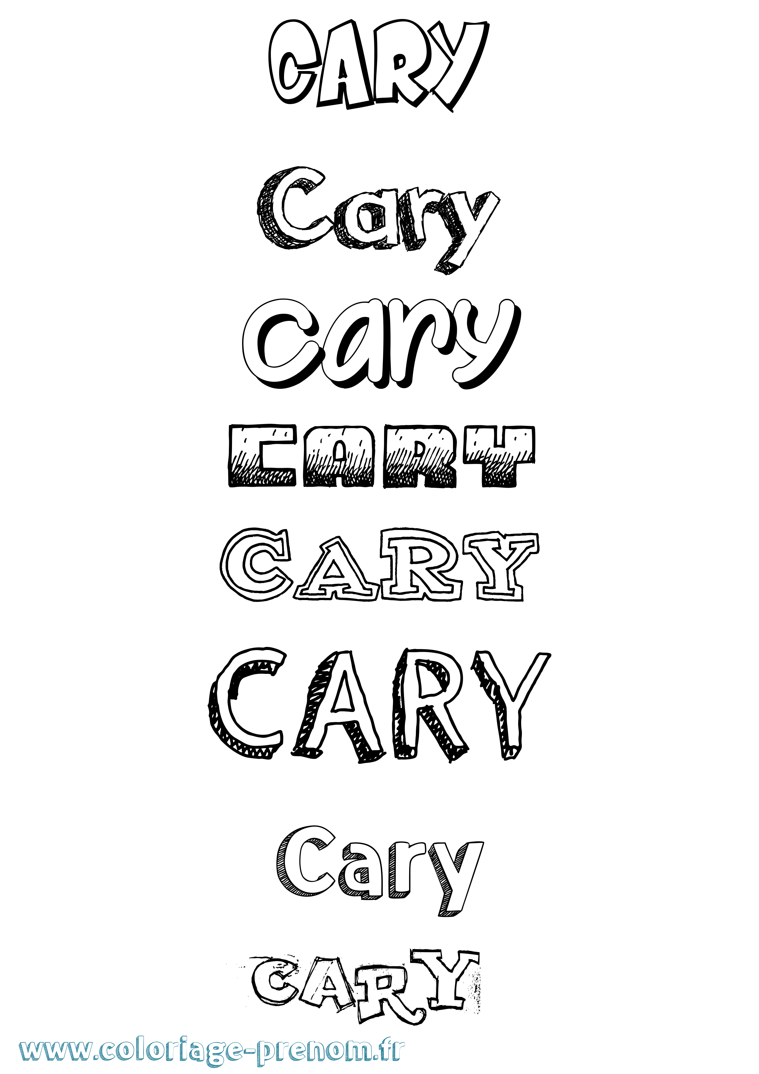 Coloriage Cary Dessiné Coloriage prénom Cary Dessiné