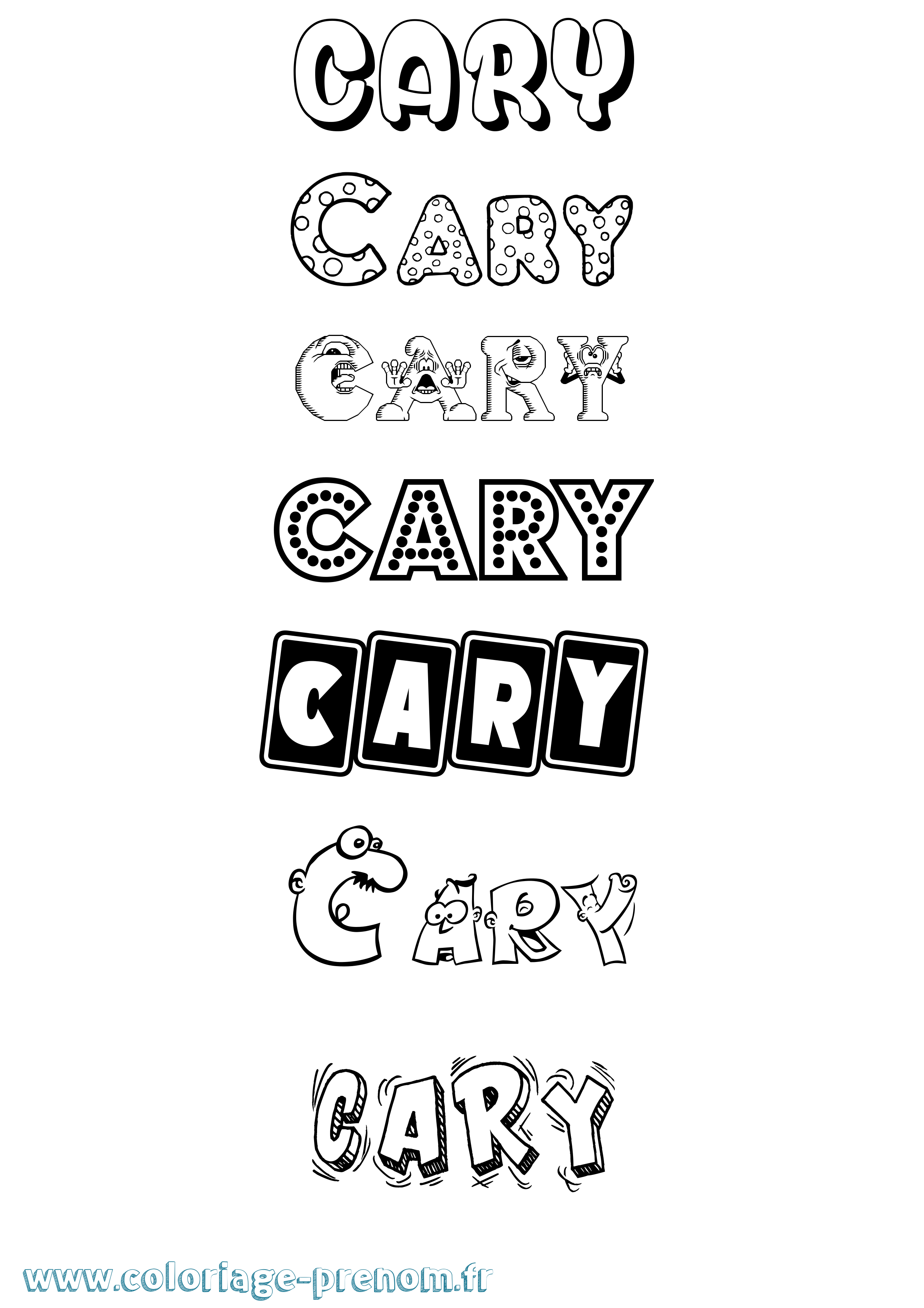 Coloriage Cary Fun Coloriage prénom Cary Fun