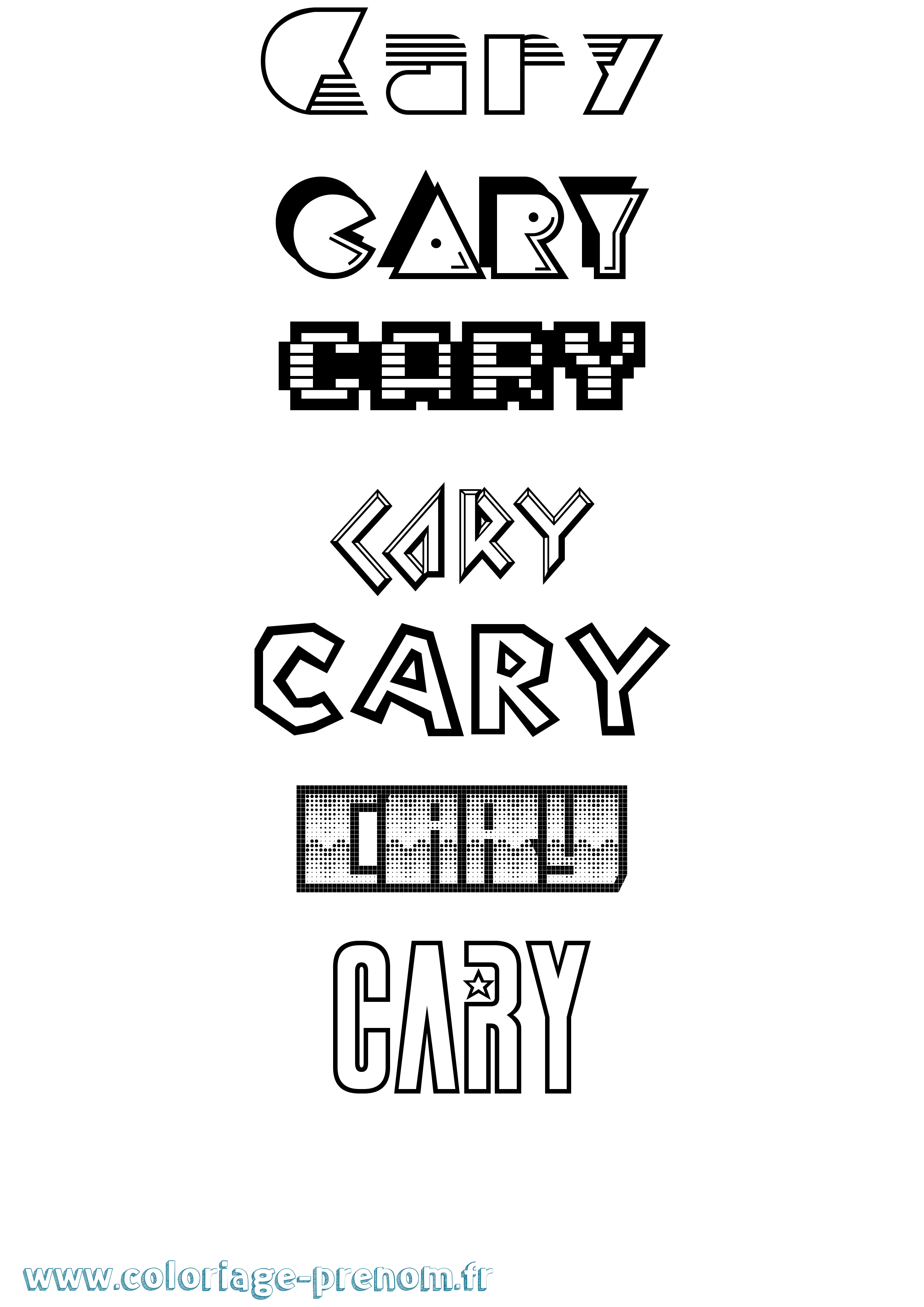 Coloriage Cary Jeux Vidéos Coloriage prénom Cary Jeux Vidéos