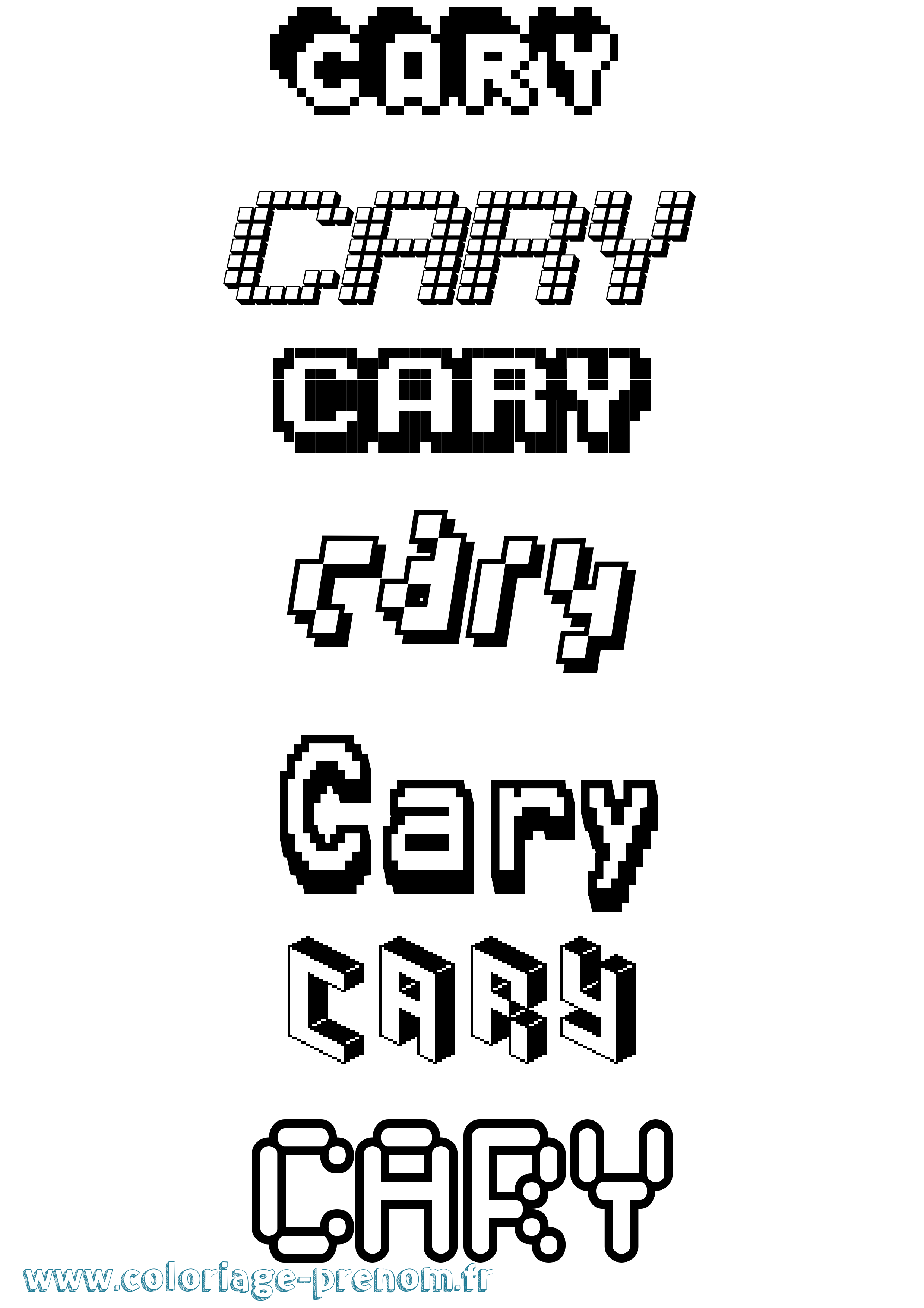 Coloriage Cary Pixel Coloriage prénom Cary Pixel