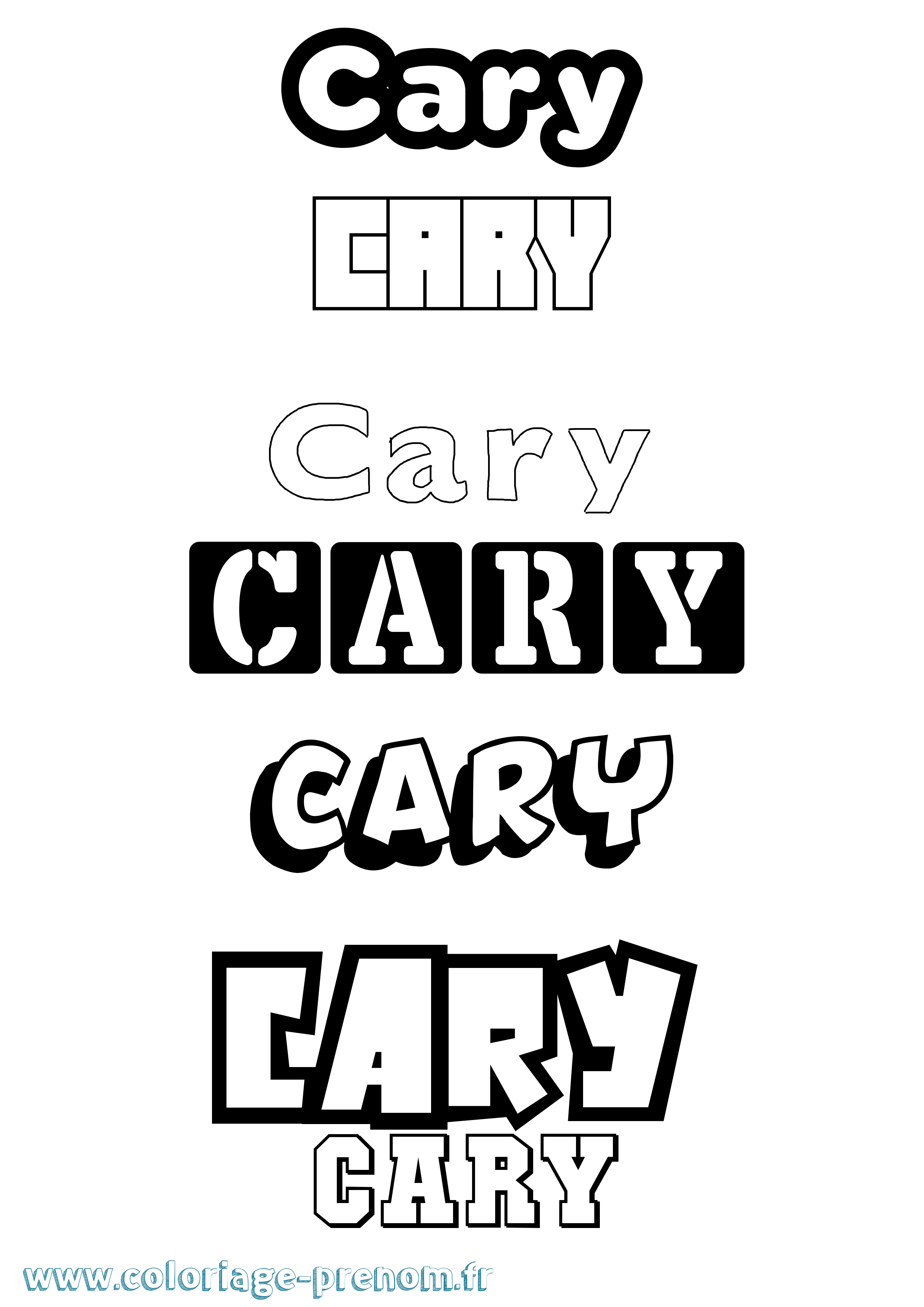 Coloriage Cary Simple Coloriage prénom Cary Simple