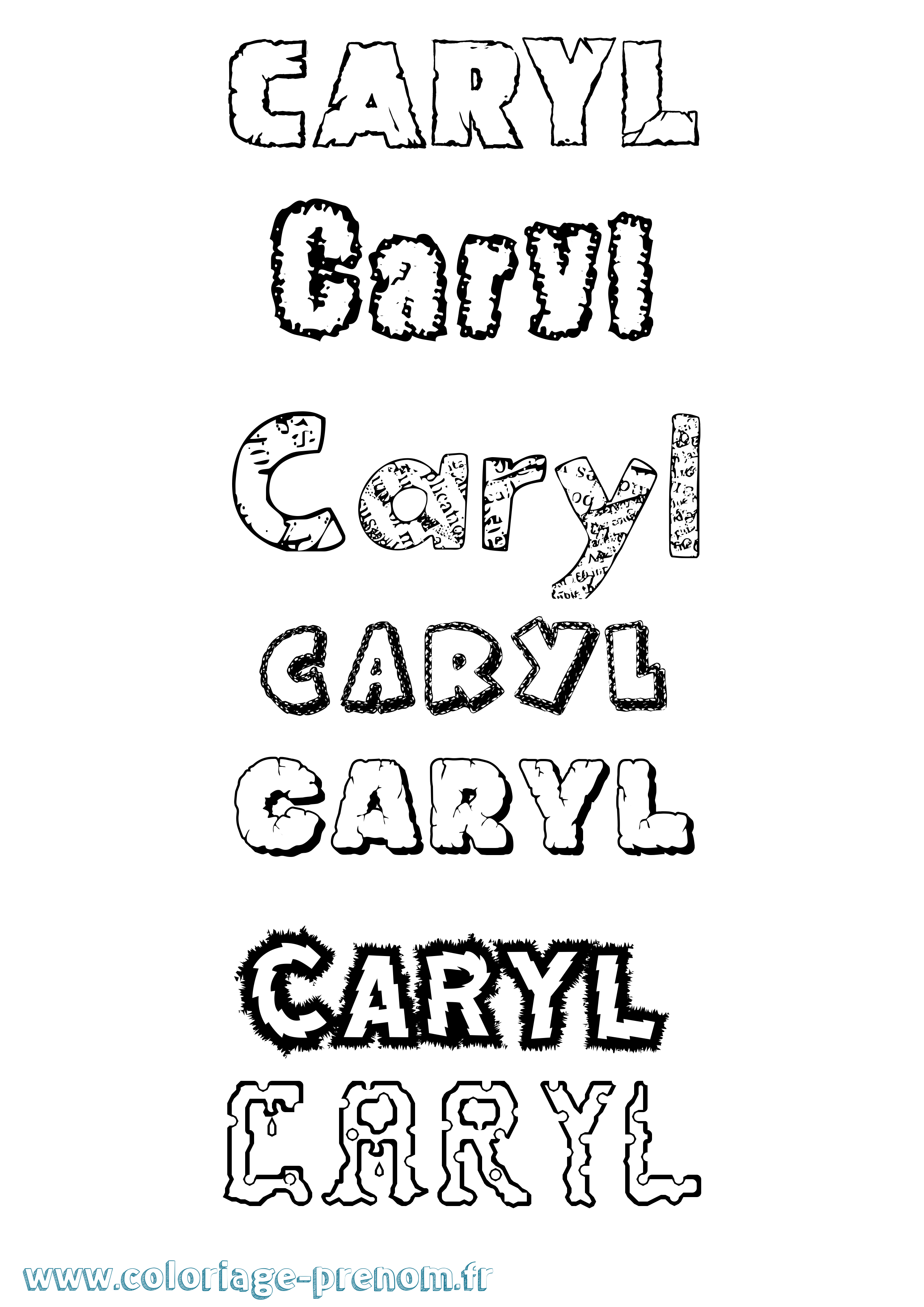 Coloriage Caryl Destructuré Coloriage prénom Caryl Destructuré