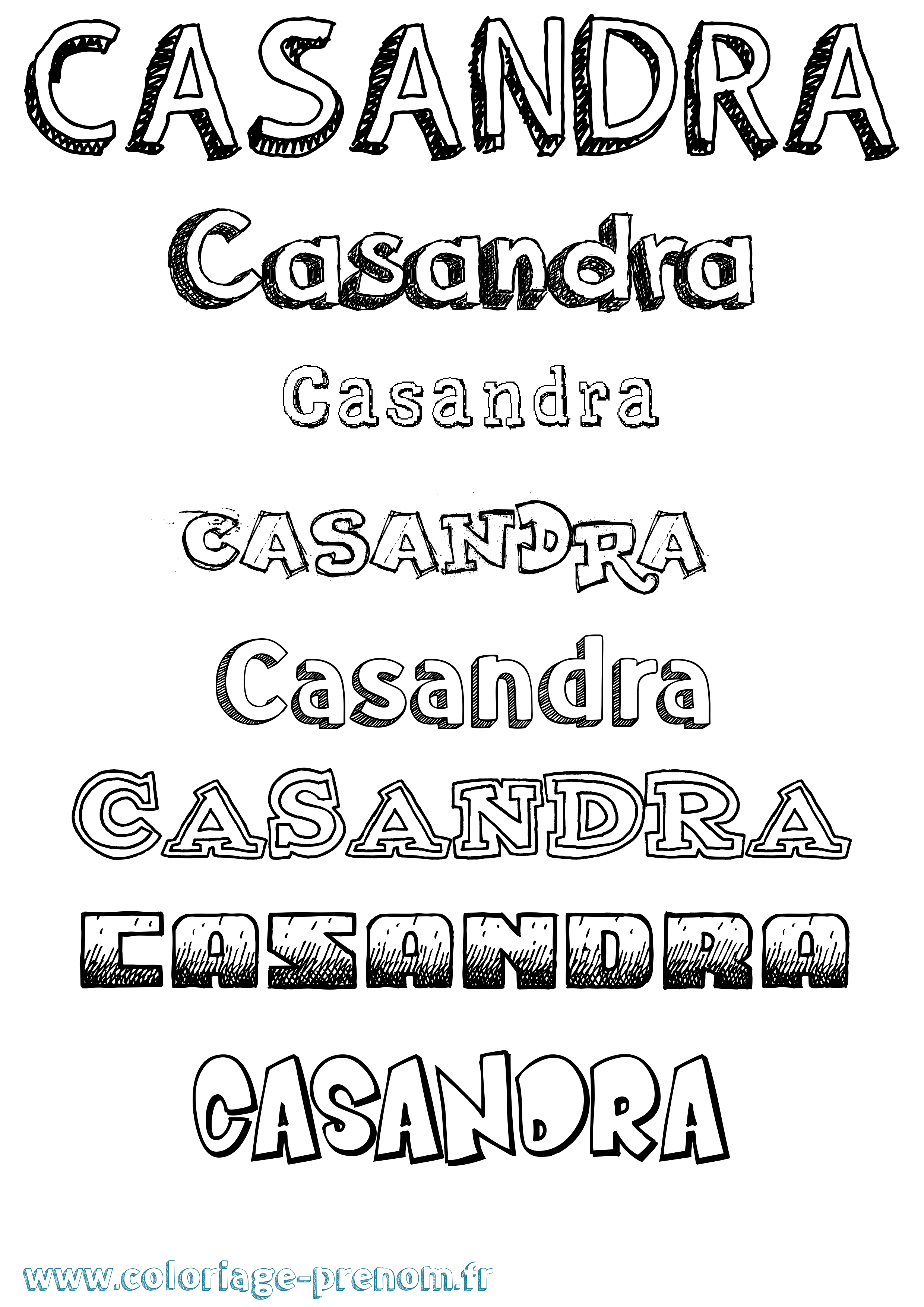 Coloriage Casandra Dessiné Coloriage prénom Casandra Dessiné