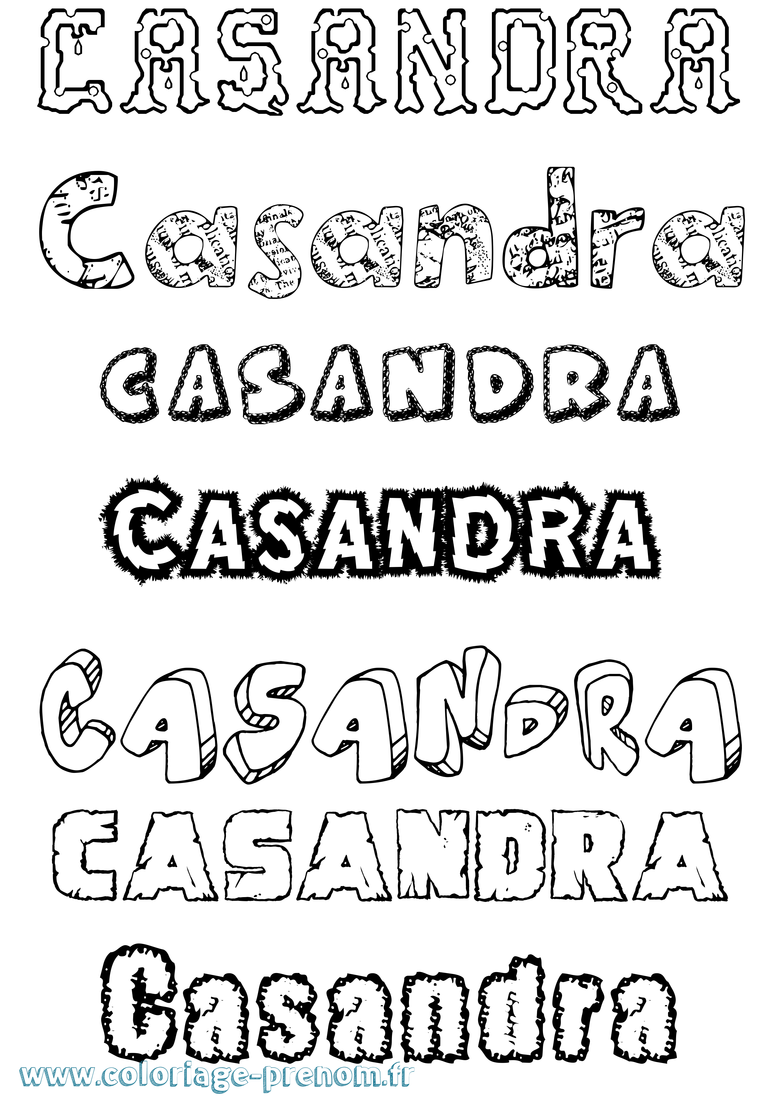 Coloriage Casandra Destructuré Coloriage prénom Casandra Destructuré