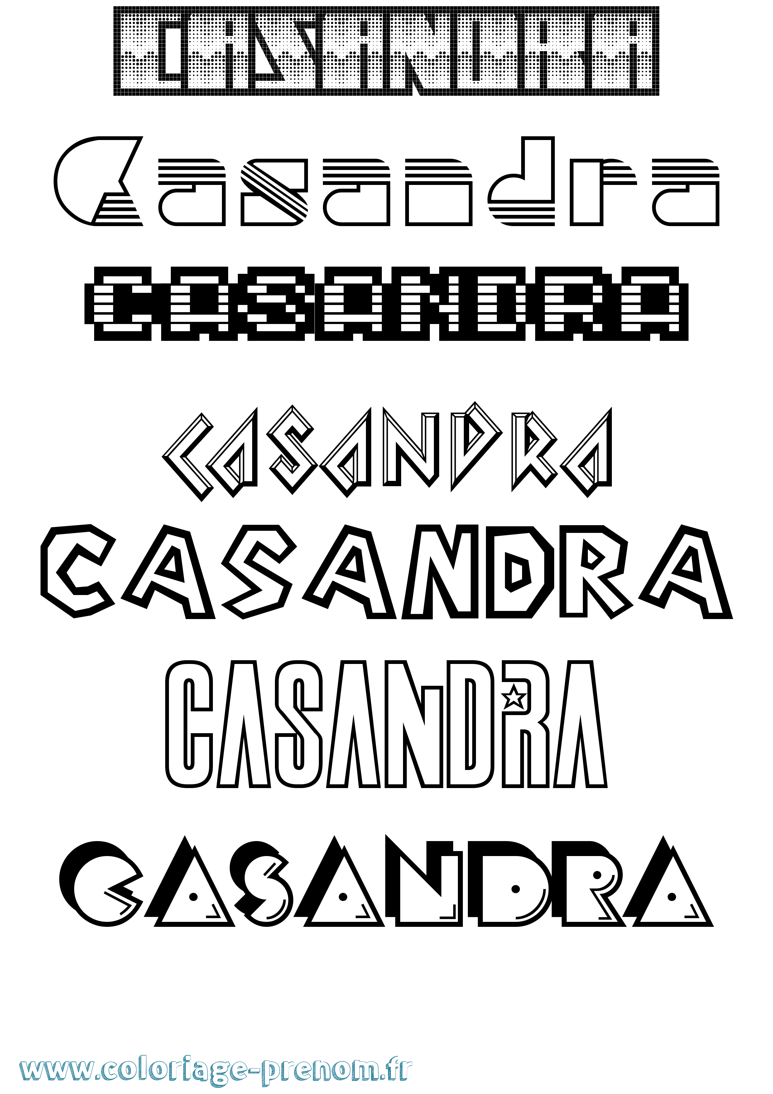 Coloriage Casandra Jeux Vidéos Coloriage prénom Casandra Jeux Vidéos