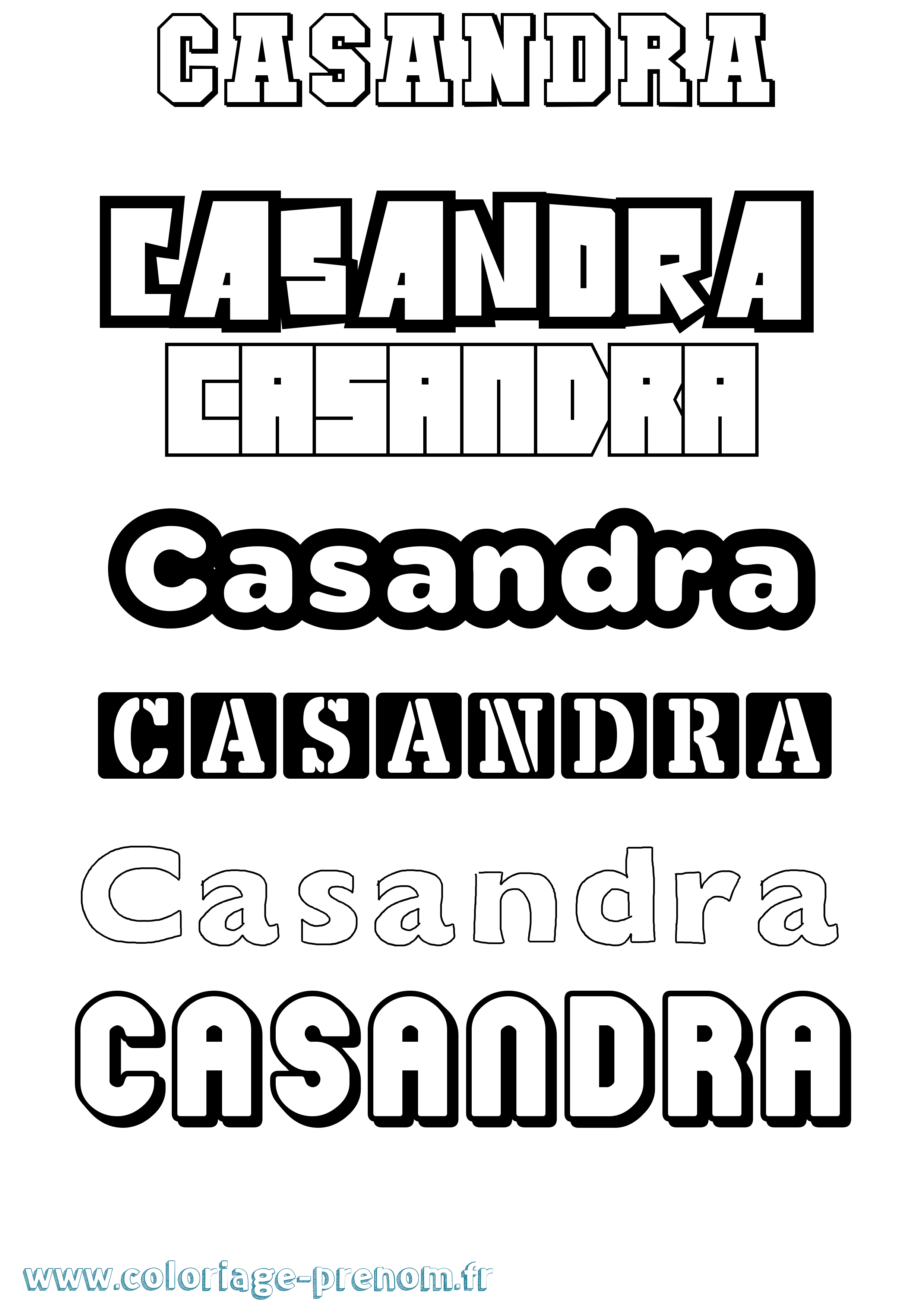 Coloriage Casandra Simple Coloriage prénom Casandra Simple