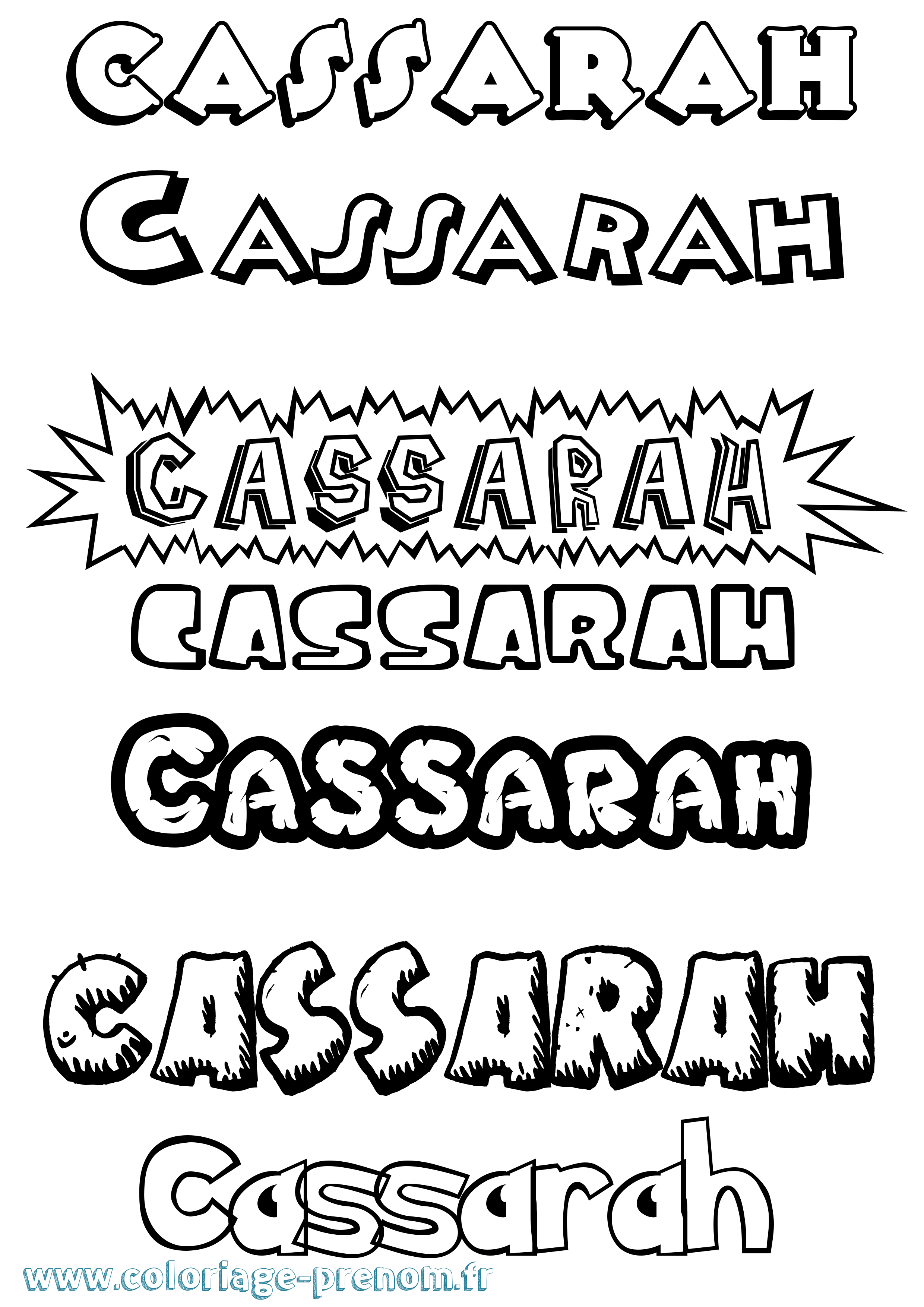 Coloriage Cassarah Dessin Animé Coloriage prénom Cassarah Dessin Animé