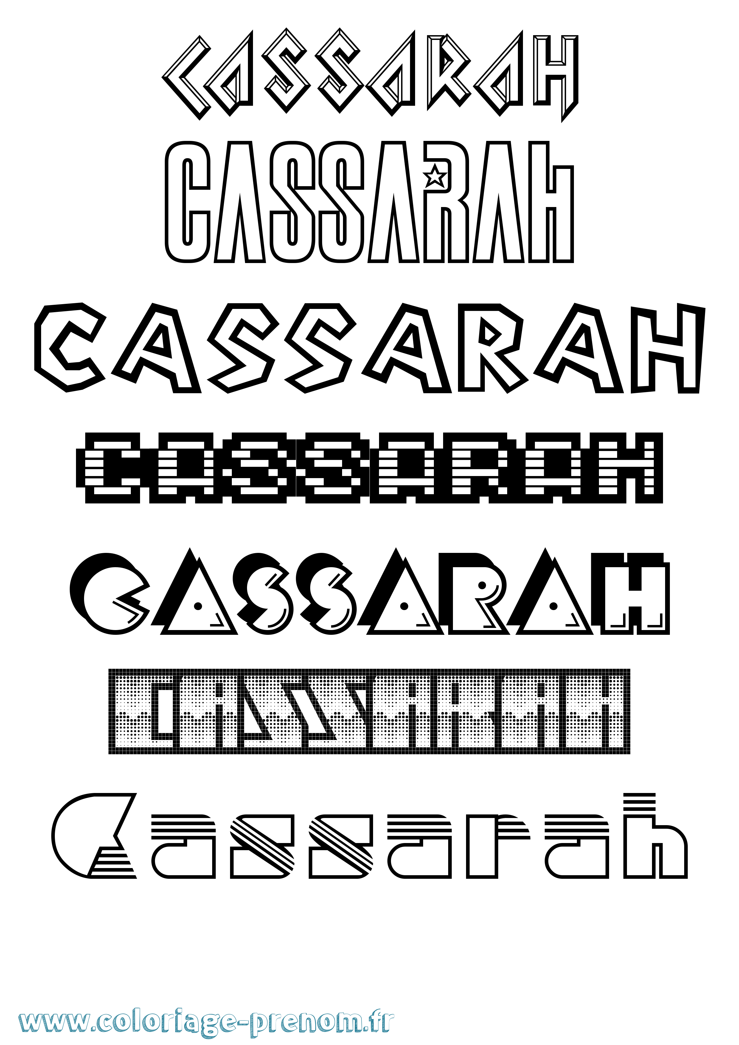 Coloriage Cassarah Jeux Vidéos Coloriage prénom Cassarah Jeux Vidéos