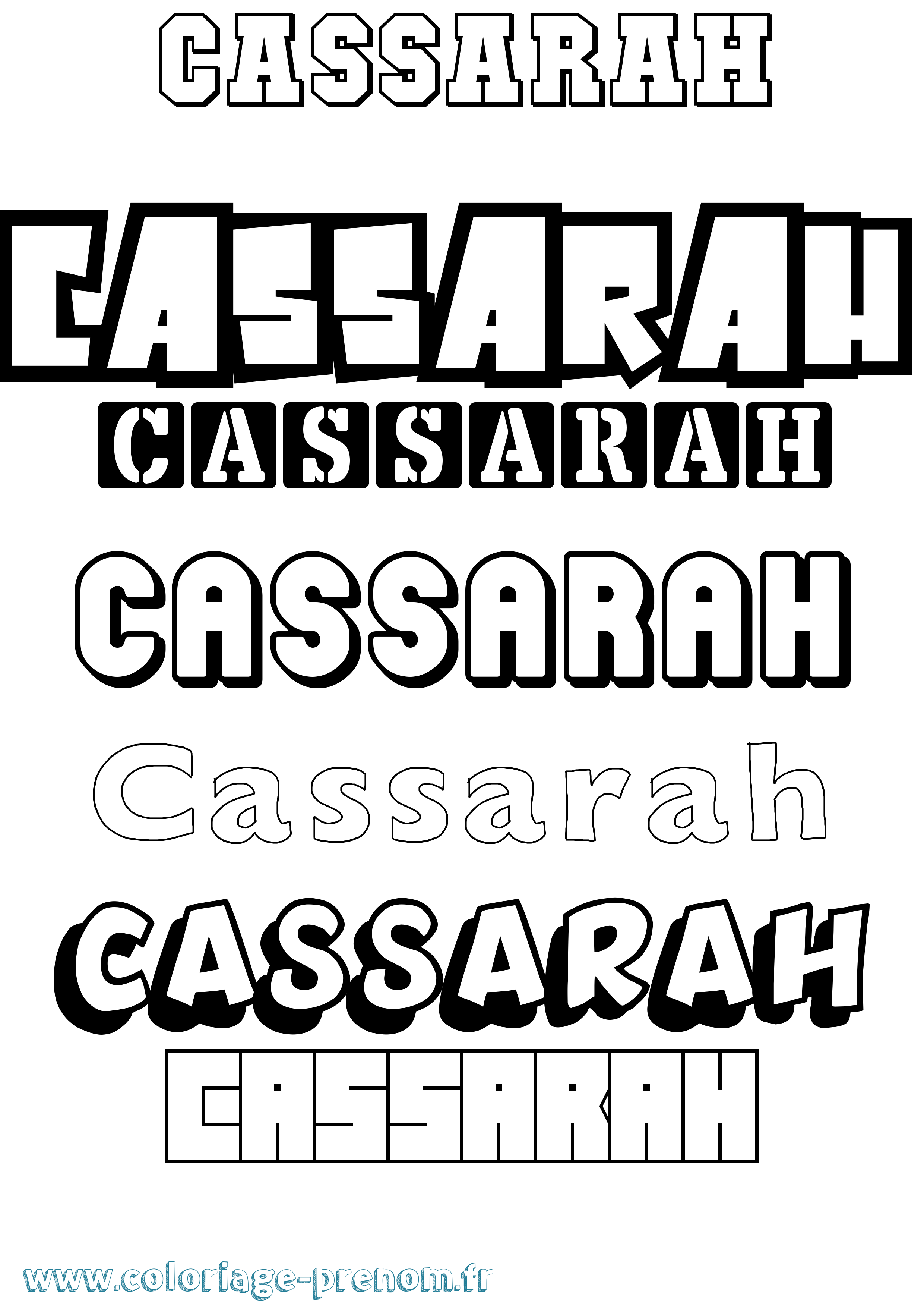 Coloriage Cassarah Simple Coloriage prénom Cassarah Simple