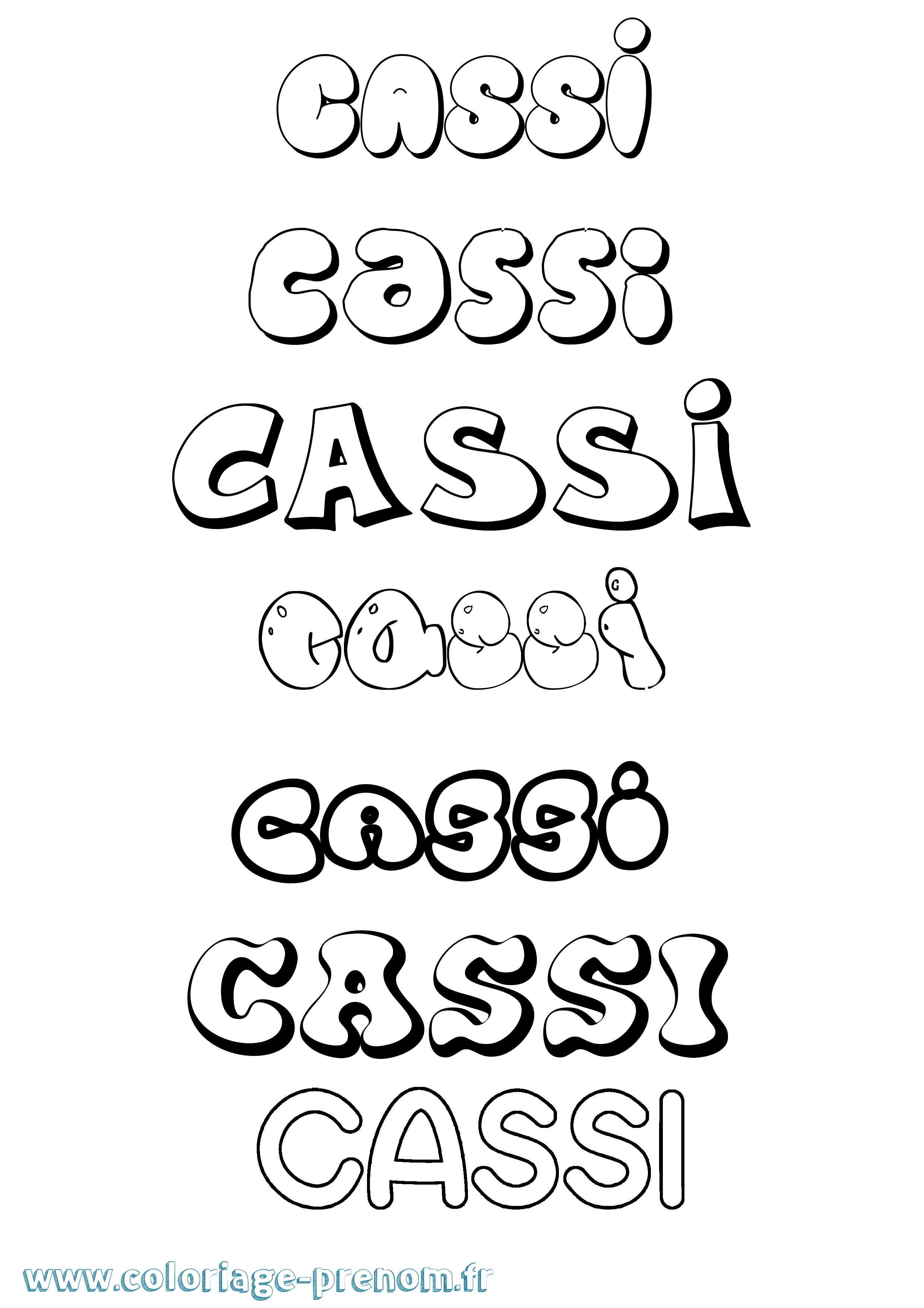 Coloriage Cassi Bubble Coloriage prénom Cassi Bubble