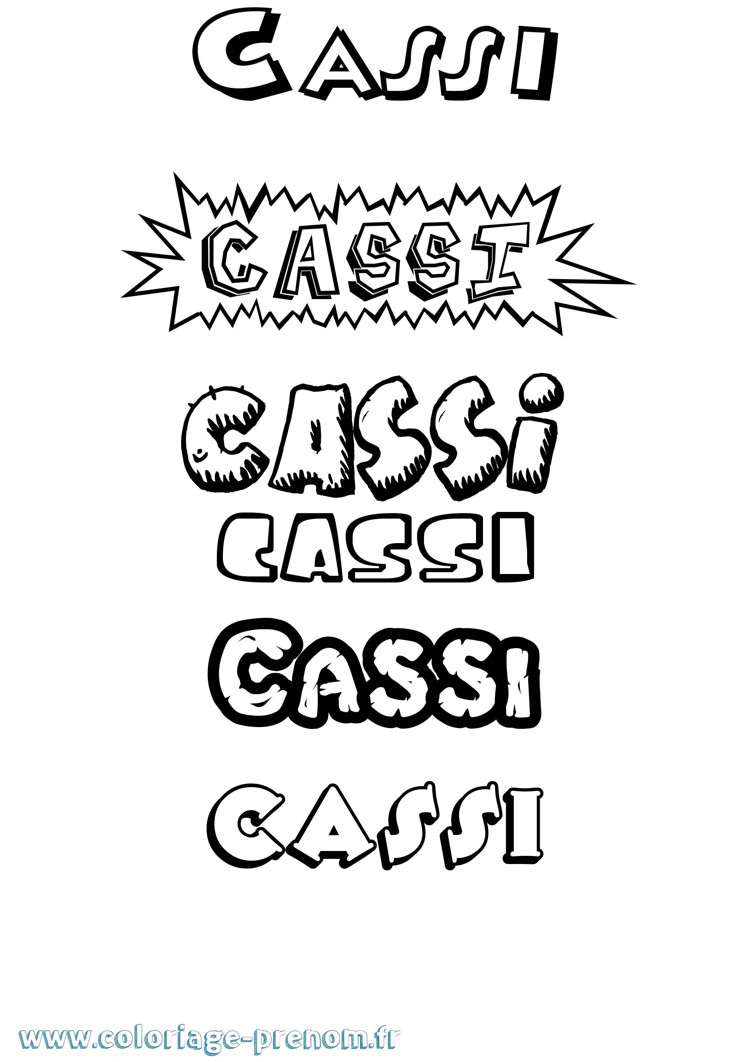 Coloriage Cassi Dessin Animé Coloriage prénom Cassi Dessin Animé
