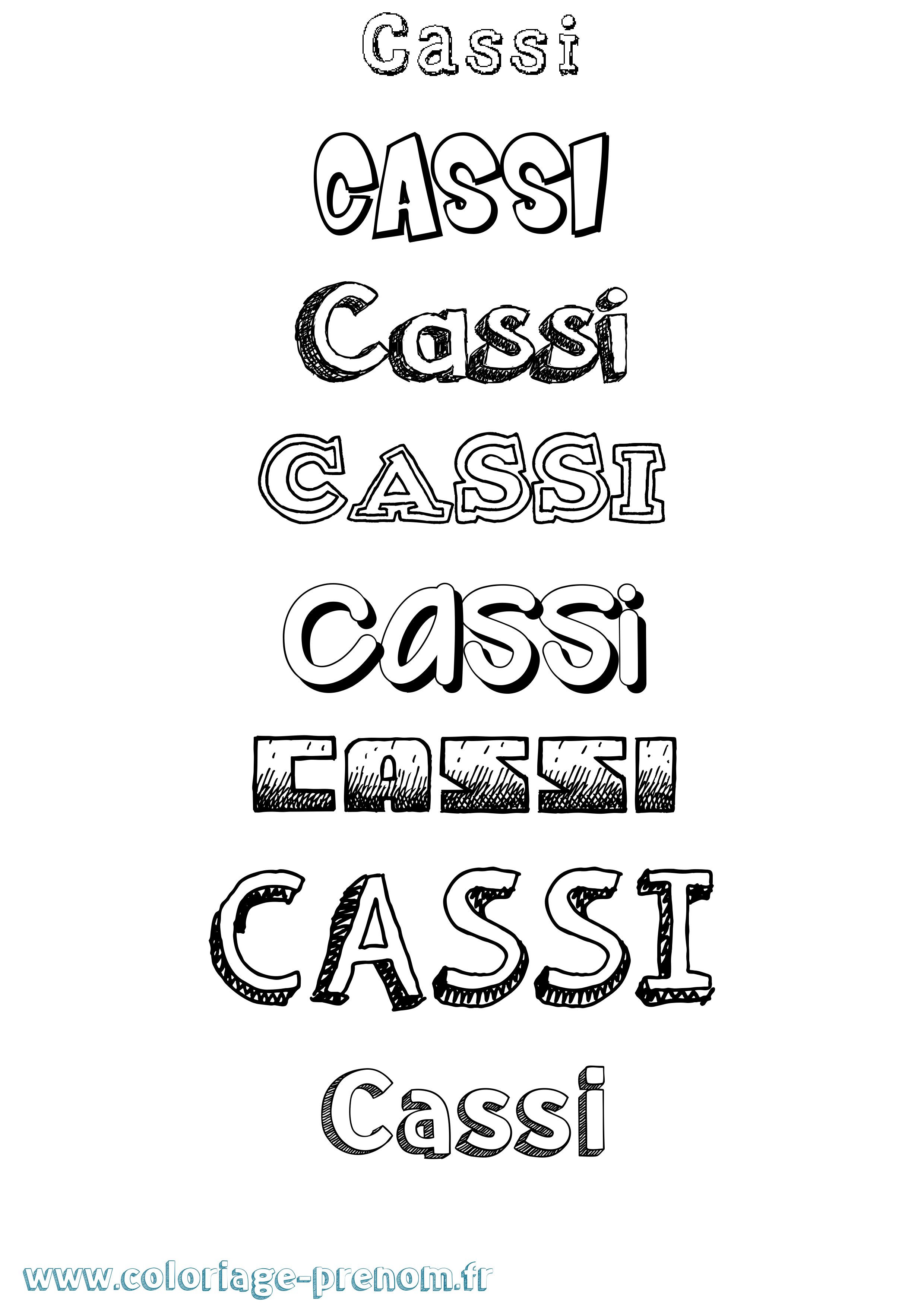 Coloriage Cassi Dessiné Coloriage prénom Cassi Dessiné