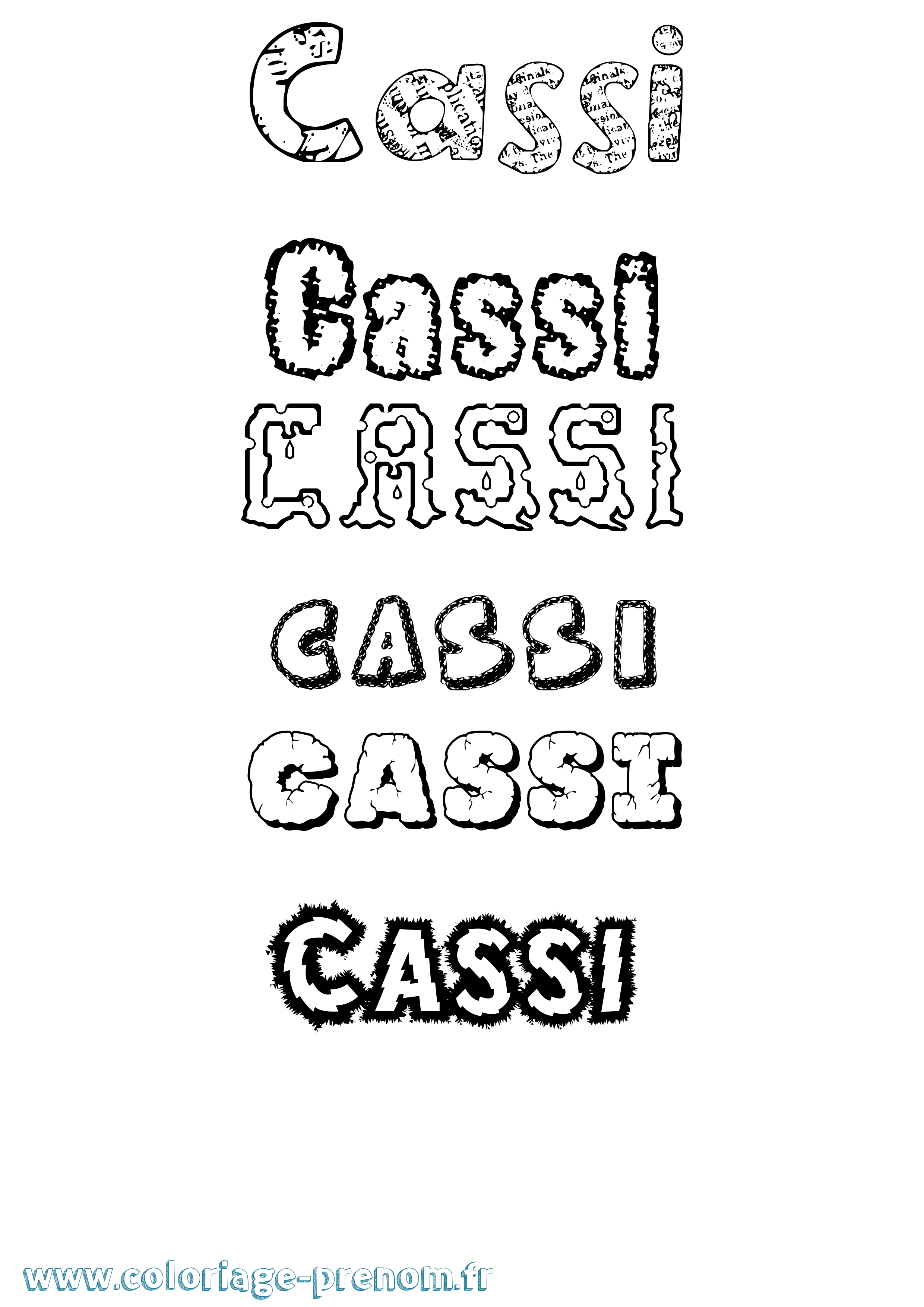 Coloriage Cassi Destructuré Coloriage prénom Cassi Destructuré