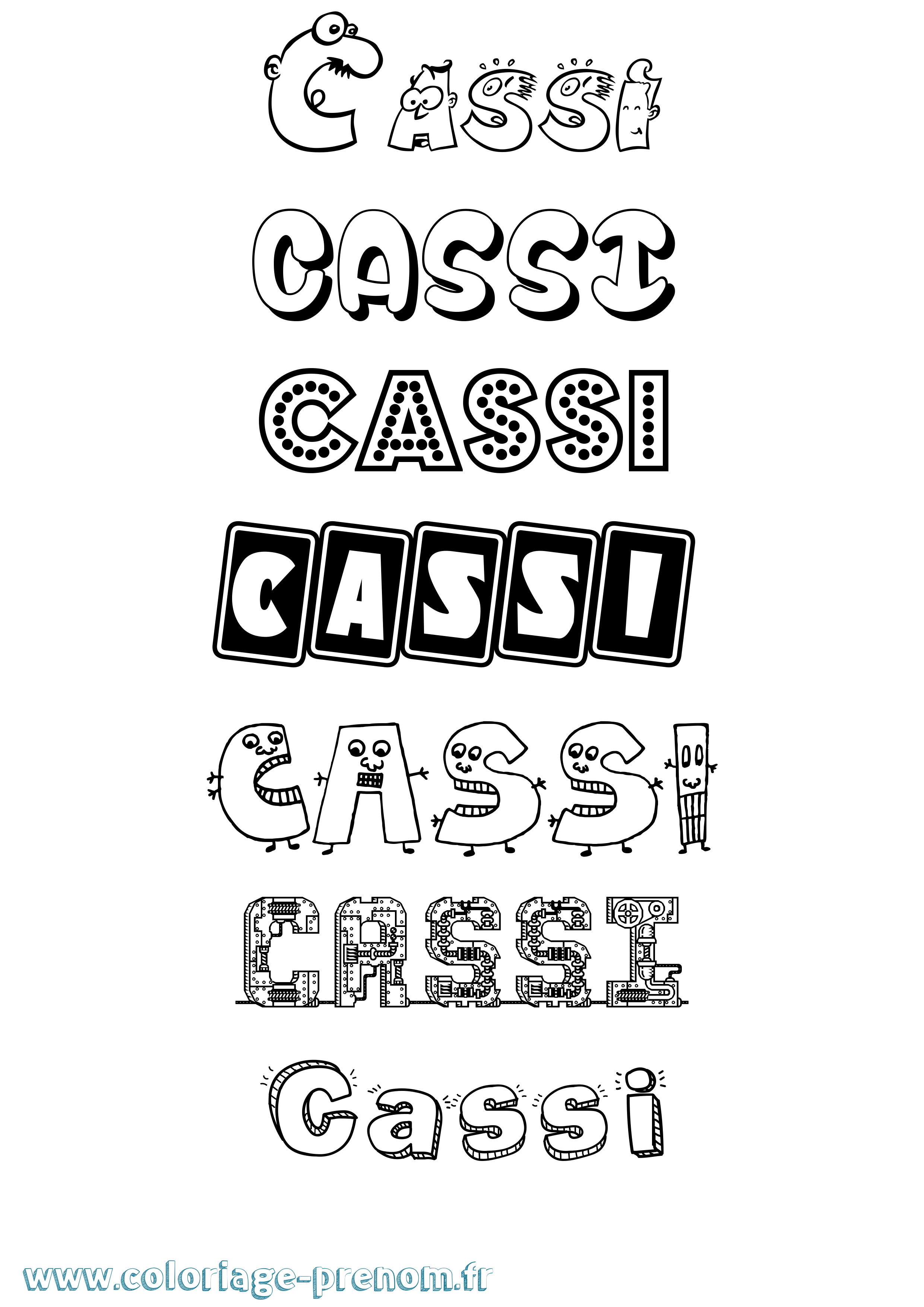 Coloriage Cassi Fun Coloriage prénom Cassi Fun