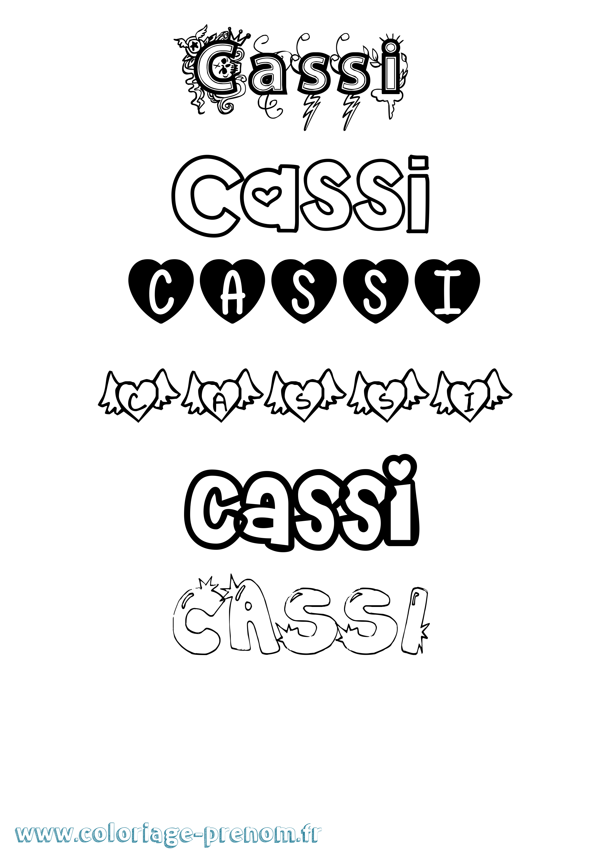 Coloriage Cassi Girly Coloriage prénom Cassi Girly
