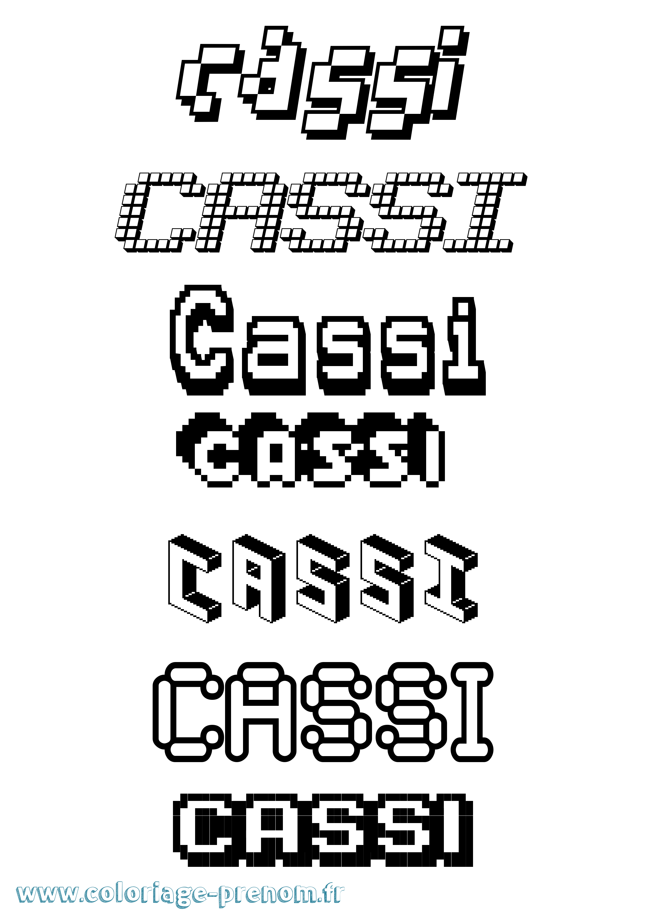 Coloriage Cassi Pixel Coloriage prénom Cassi Pixel