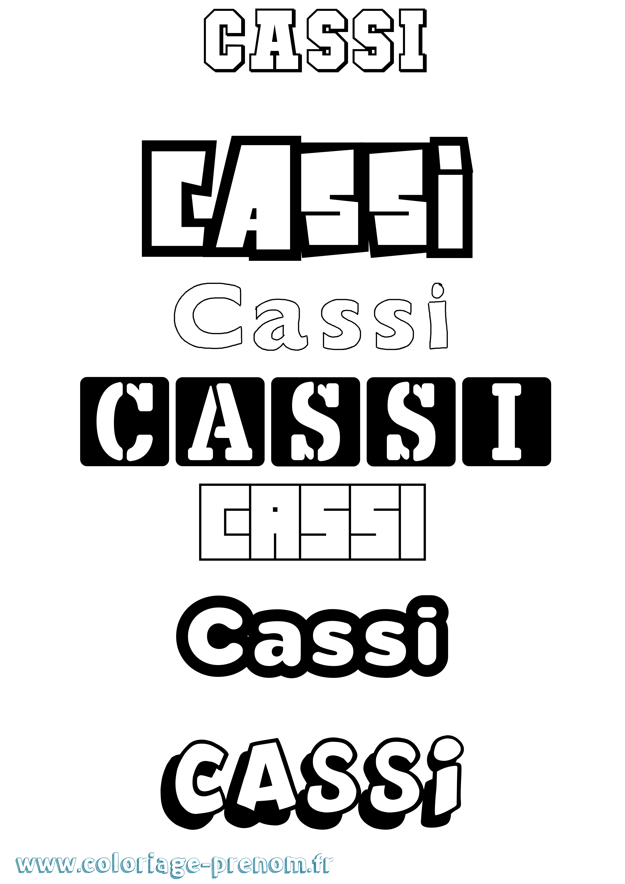 Coloriage Cassi Simple Coloriage prénom Cassi Simple