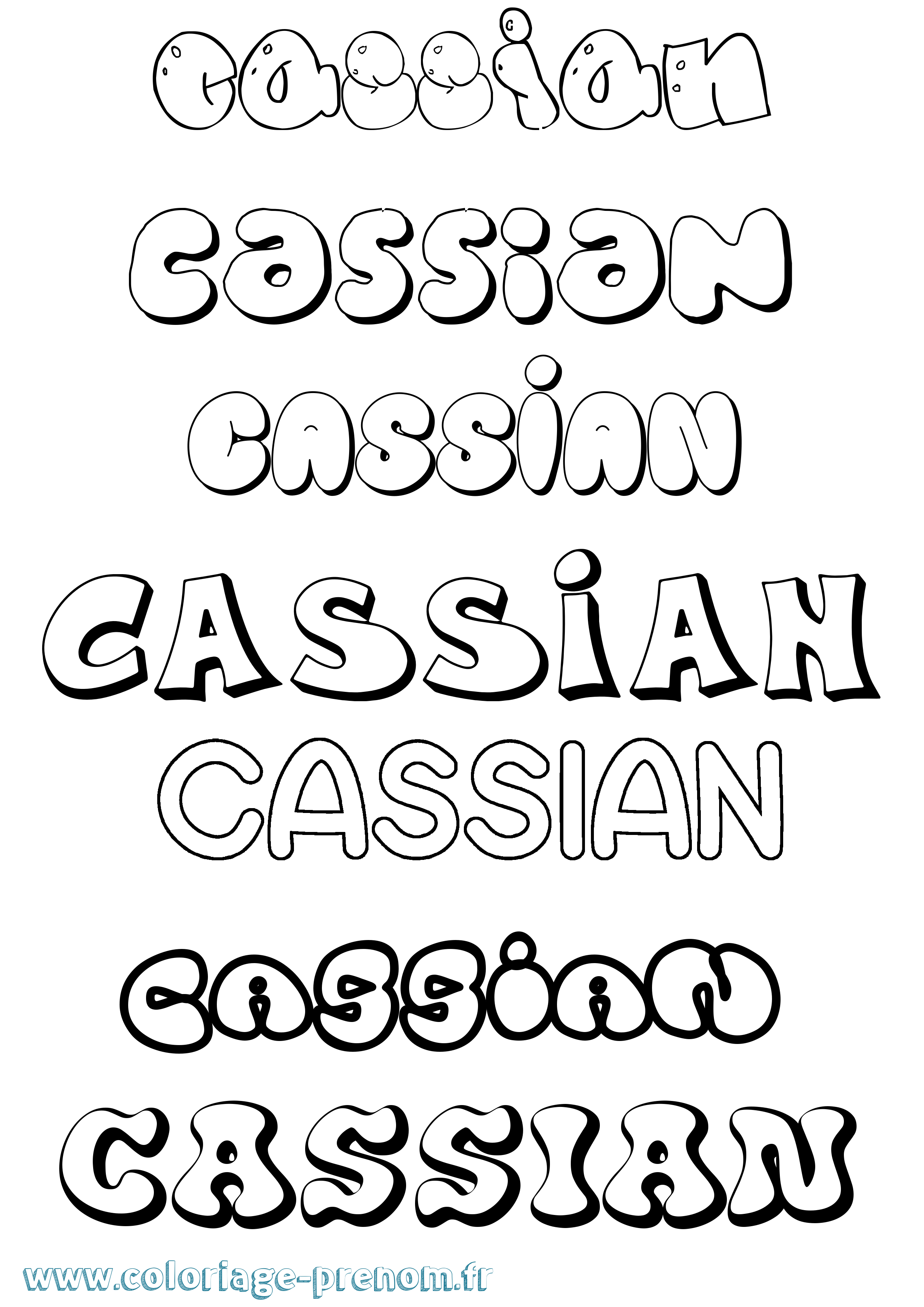 Coloriage Cassian Bubble Coloriage prénom Cassian Bubble