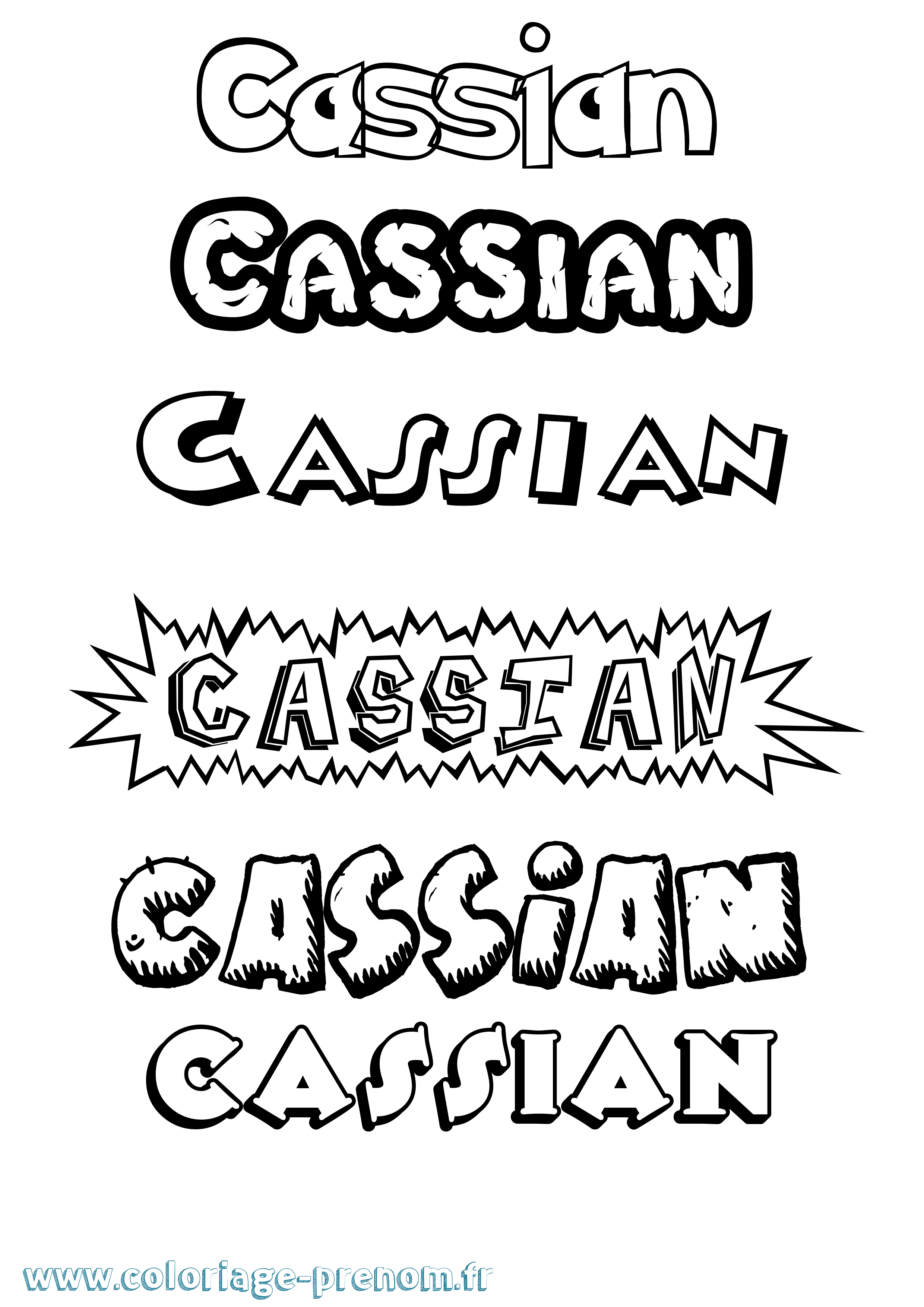 Coloriage Cassian Dessin Animé Coloriage prénom Cassian Dessin Animé