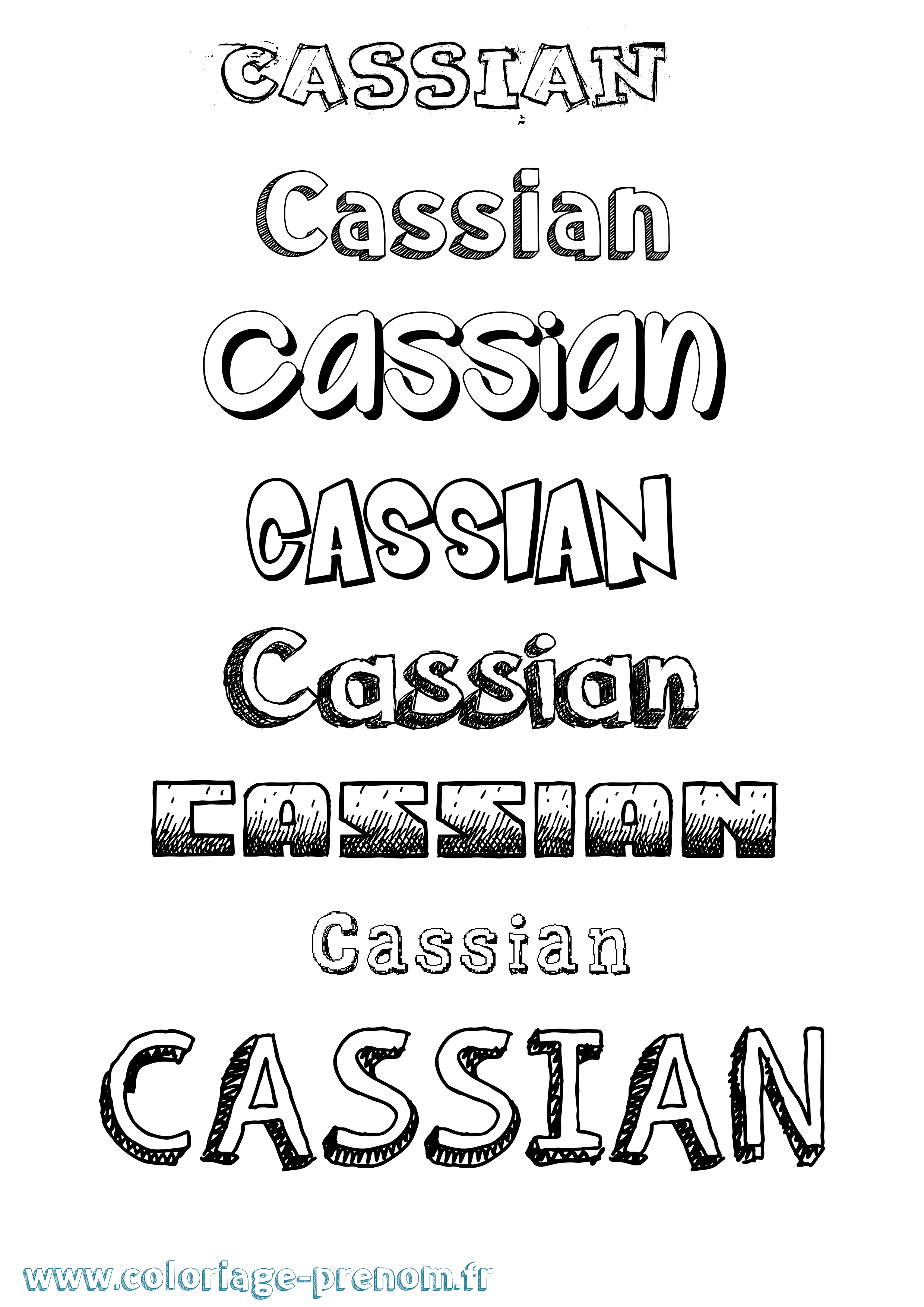 Coloriage Cassian Dessiné Coloriage prénom Cassian Dessiné