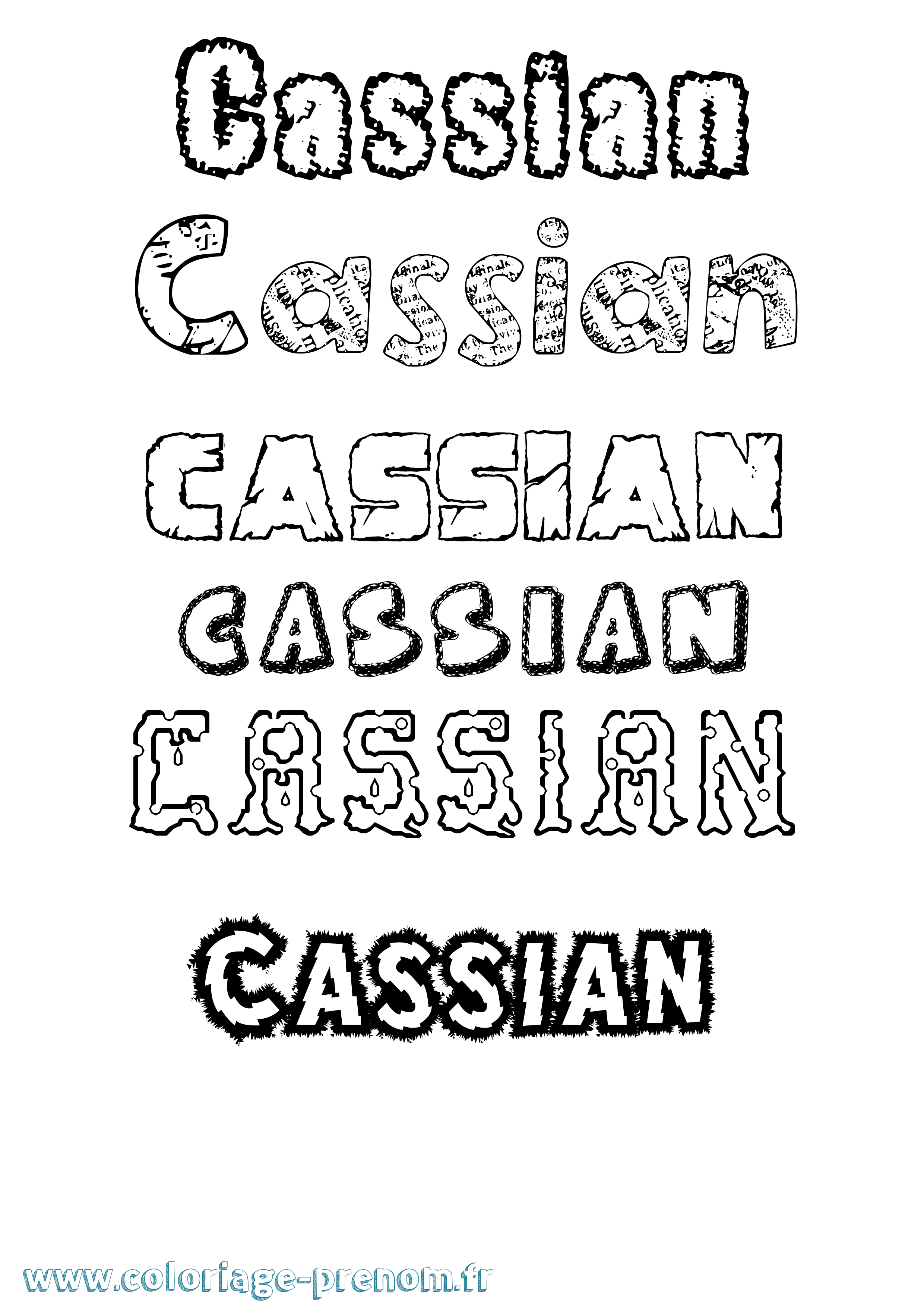 Coloriage Cassian Destructuré Coloriage prénom Cassian Destructuré