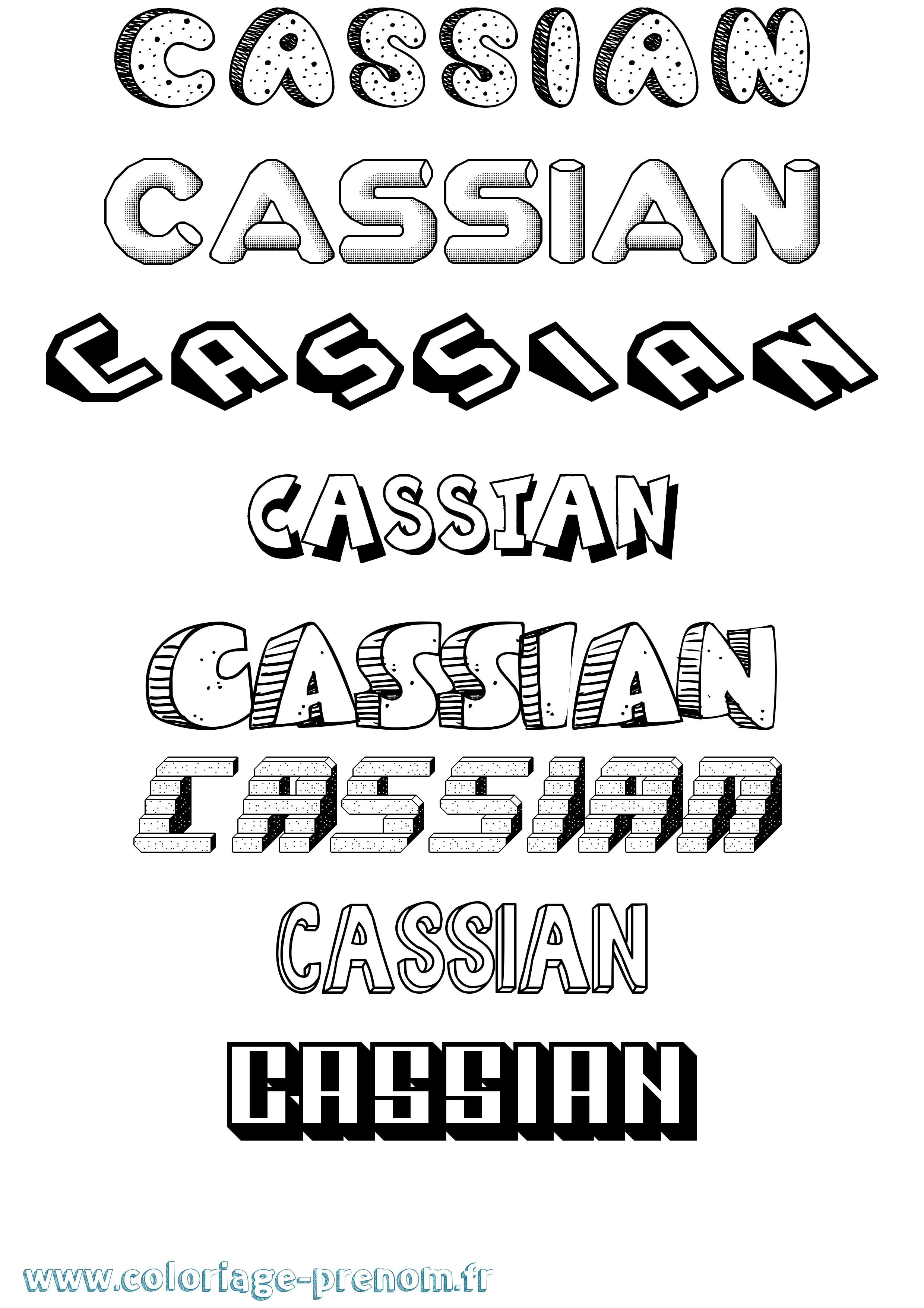 Coloriage Cassian Effet 3D Coloriage prénom Cassian Effet 3D