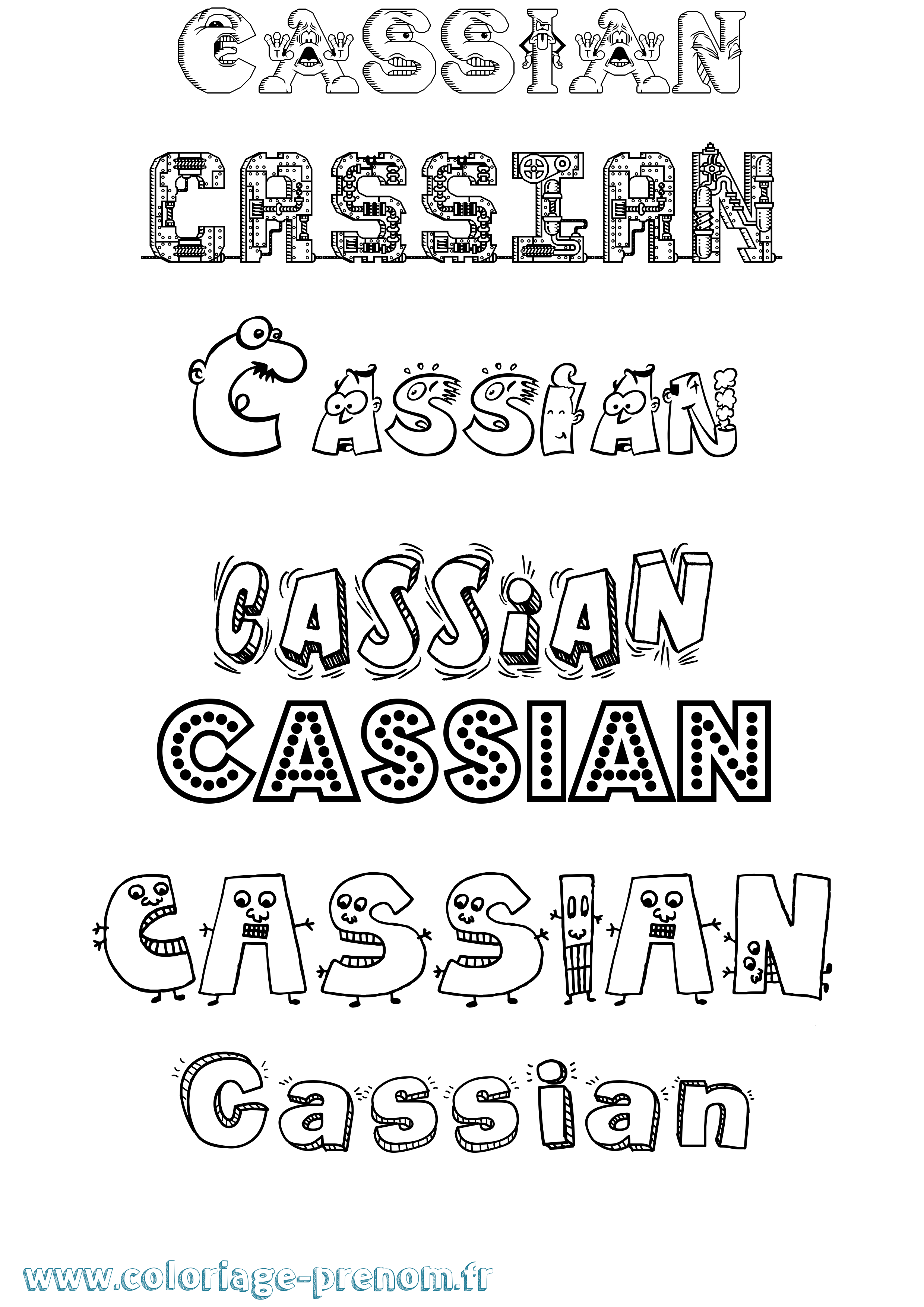 Coloriage Cassian Fun Coloriage prénom Cassian Fun