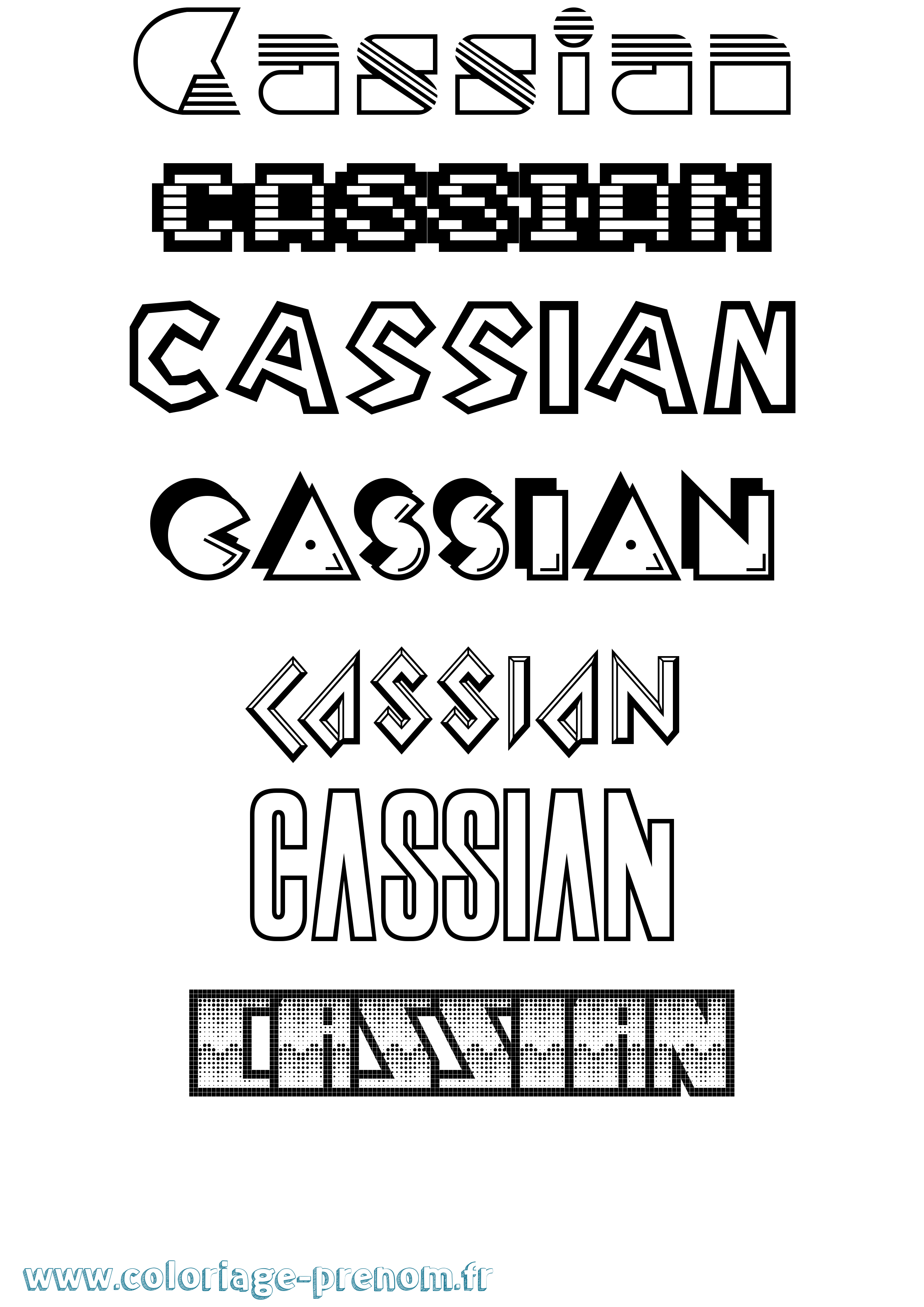 Coloriage Cassian Jeux Vidéos Coloriage prénom Cassian Jeux Vidéos