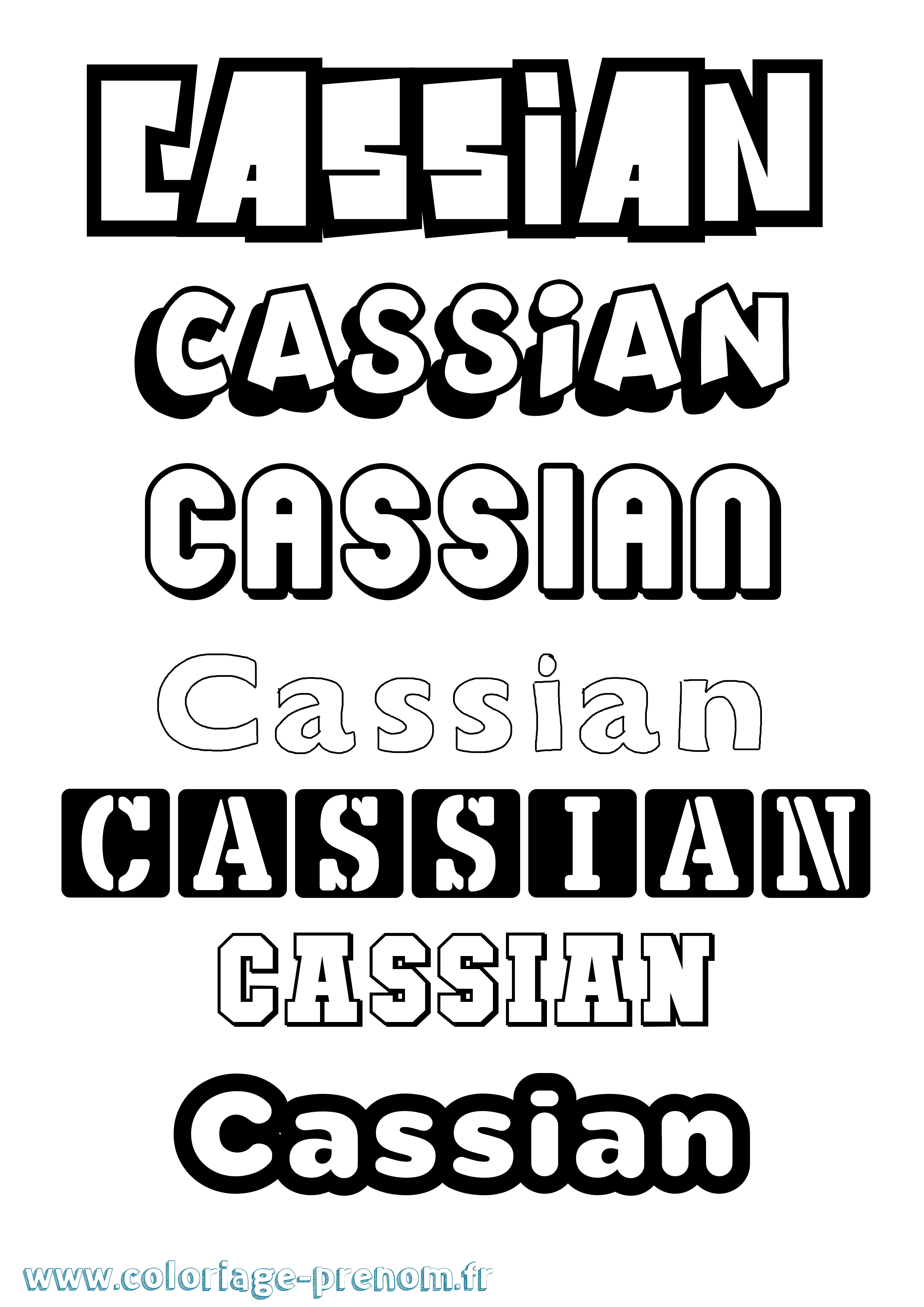 Coloriage Cassian Simple Coloriage prénom Cassian Simple