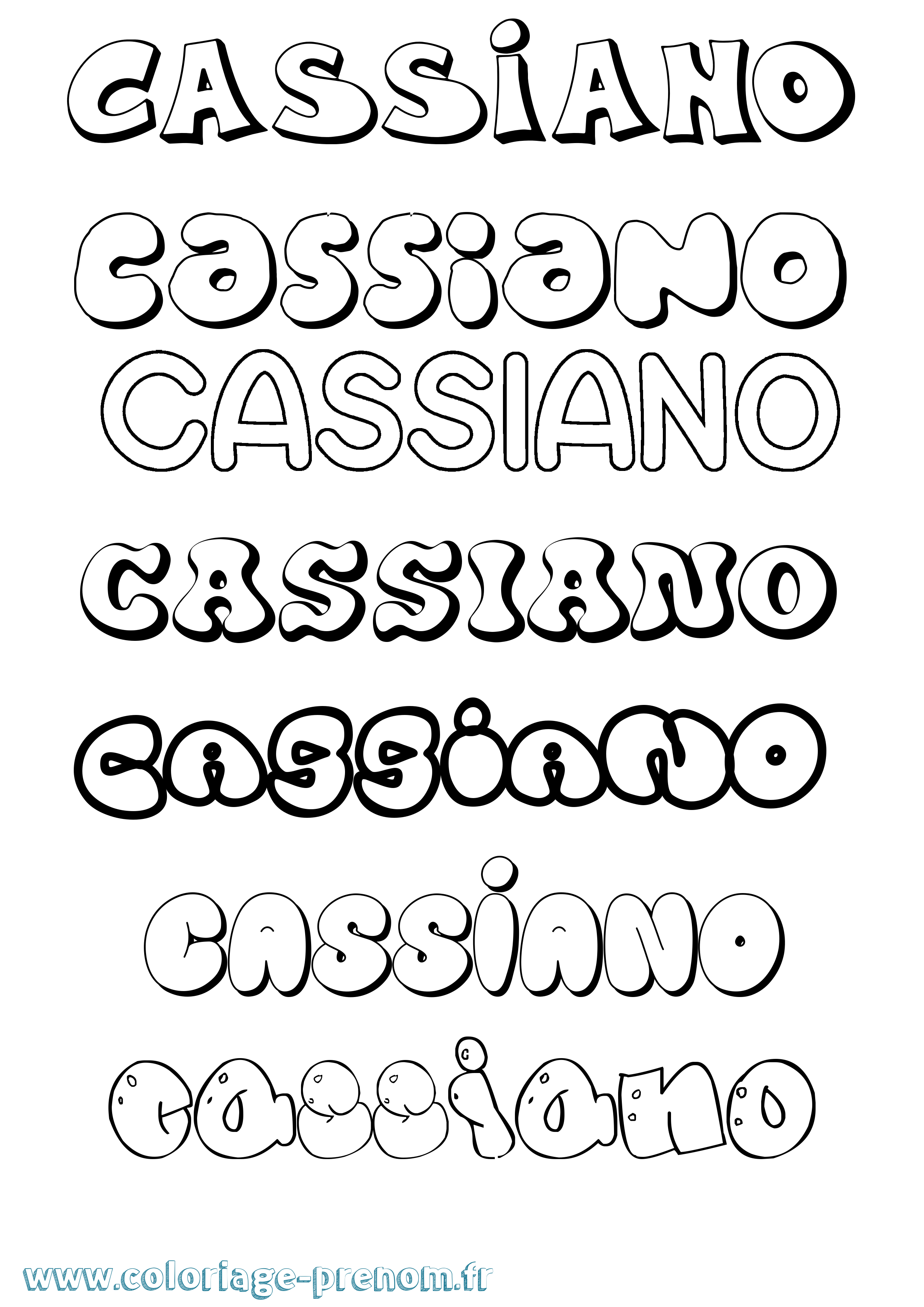 Coloriage Cassiano Bubble Coloriage prénom Cassiano Bubble