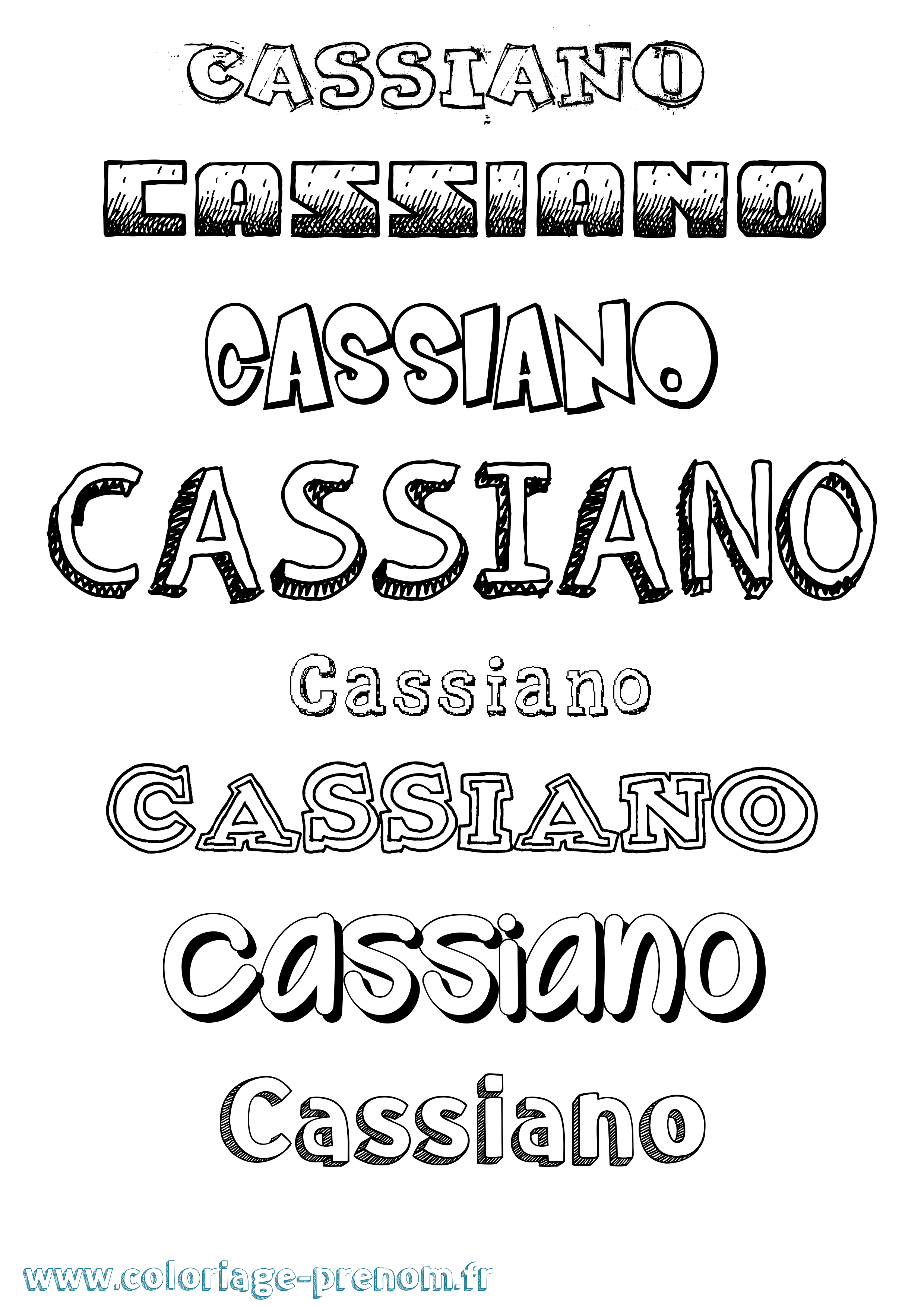 Coloriage Cassiano Dessiné Coloriage prénom Cassiano Dessiné