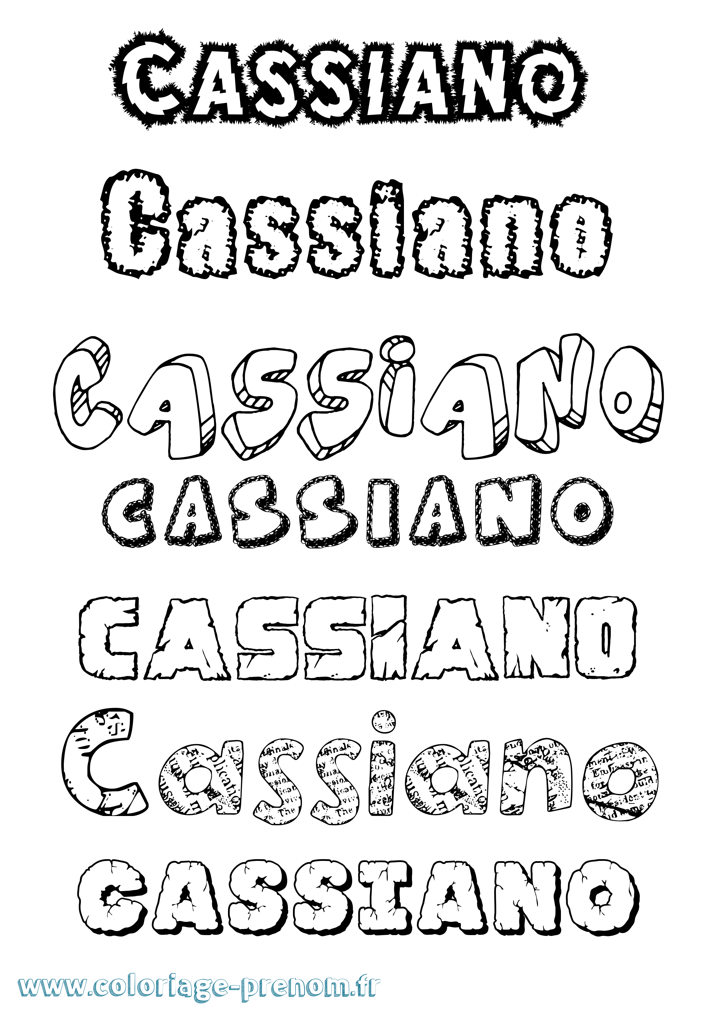 Coloriage Cassiano Destructuré Coloriage prénom Cassiano Destructuré