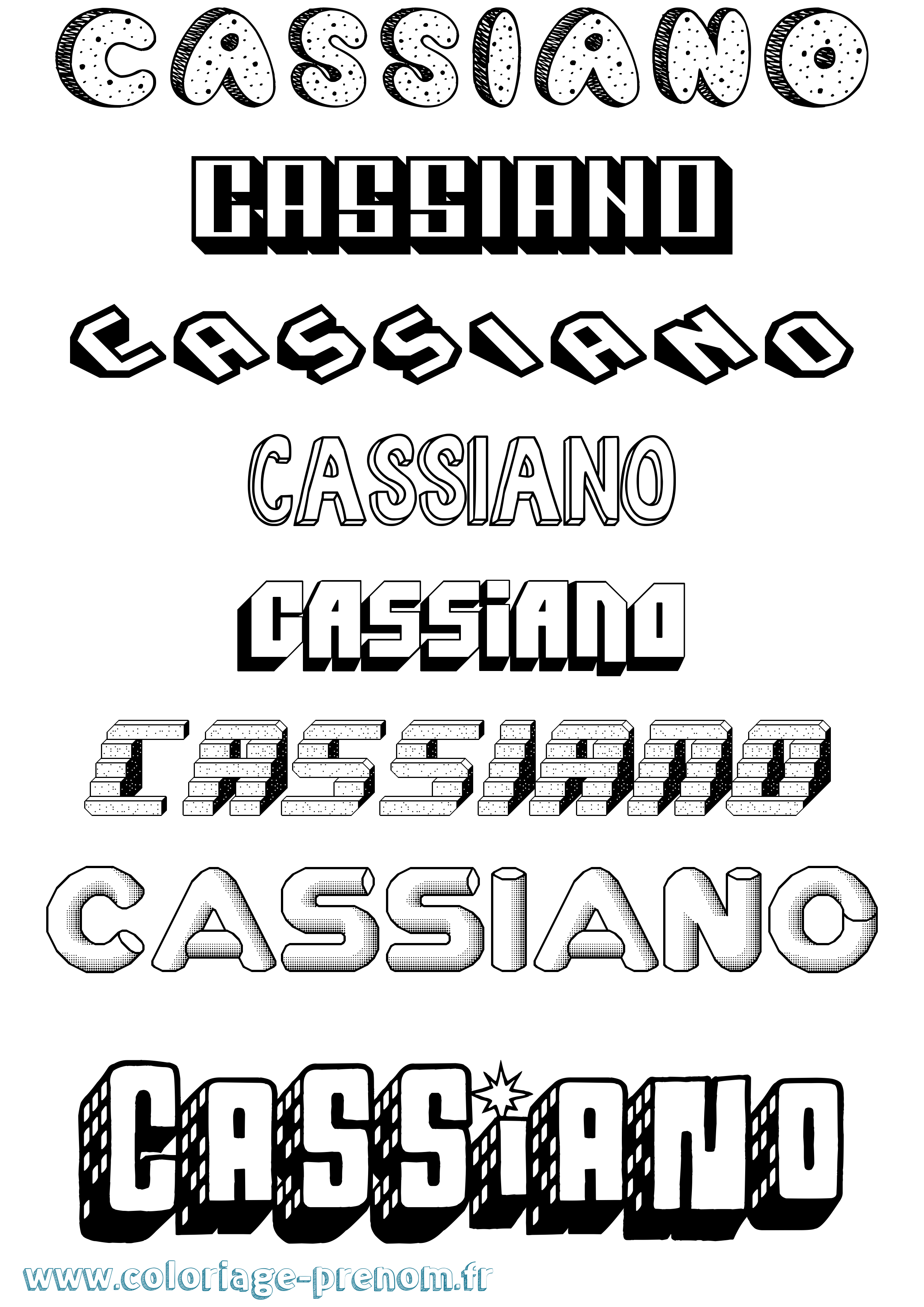 Coloriage Cassiano Effet 3D Coloriage prénom Cassiano Effet 3D
