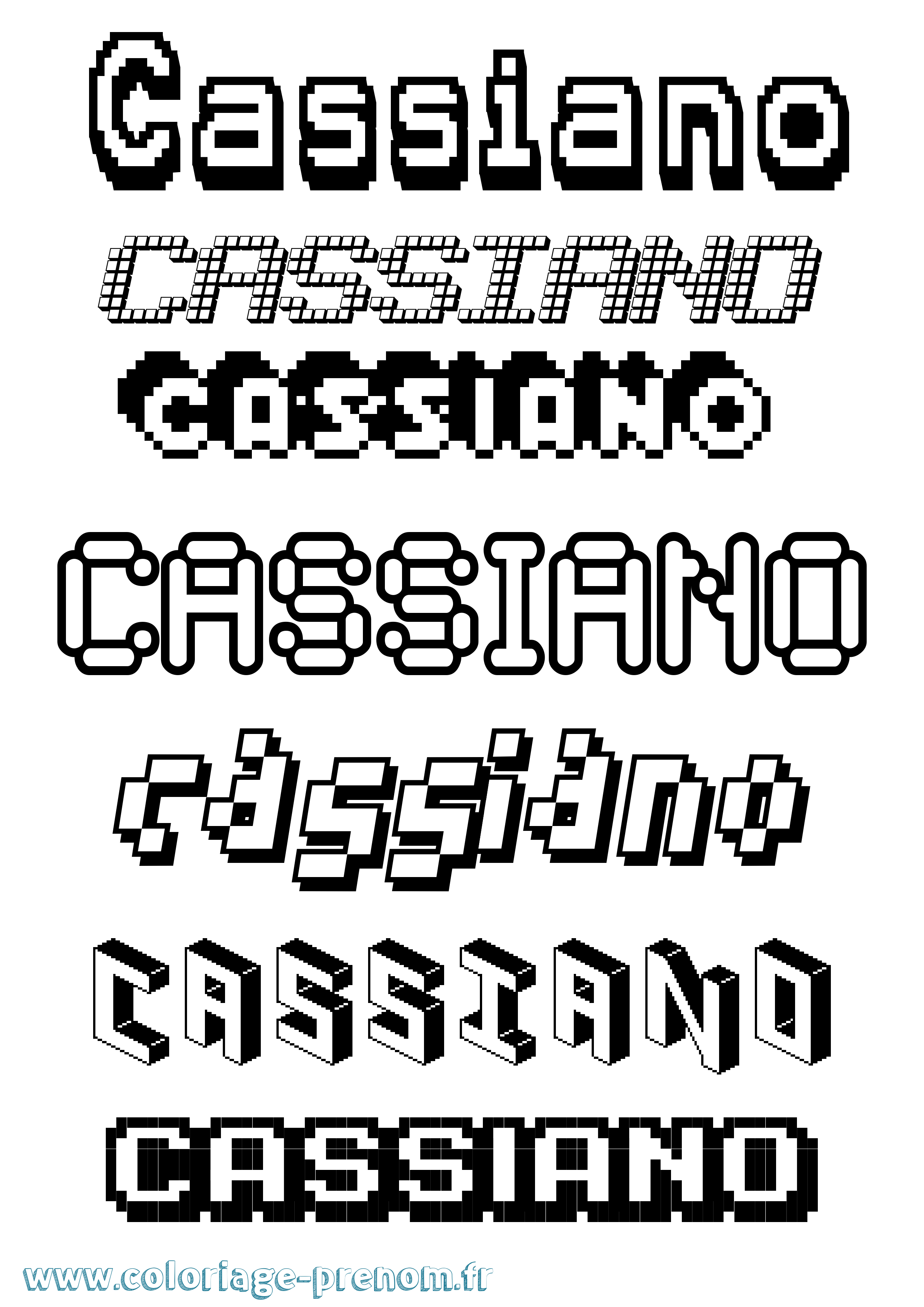 Coloriage Cassiano Pixel Coloriage prénom Cassiano Pixel