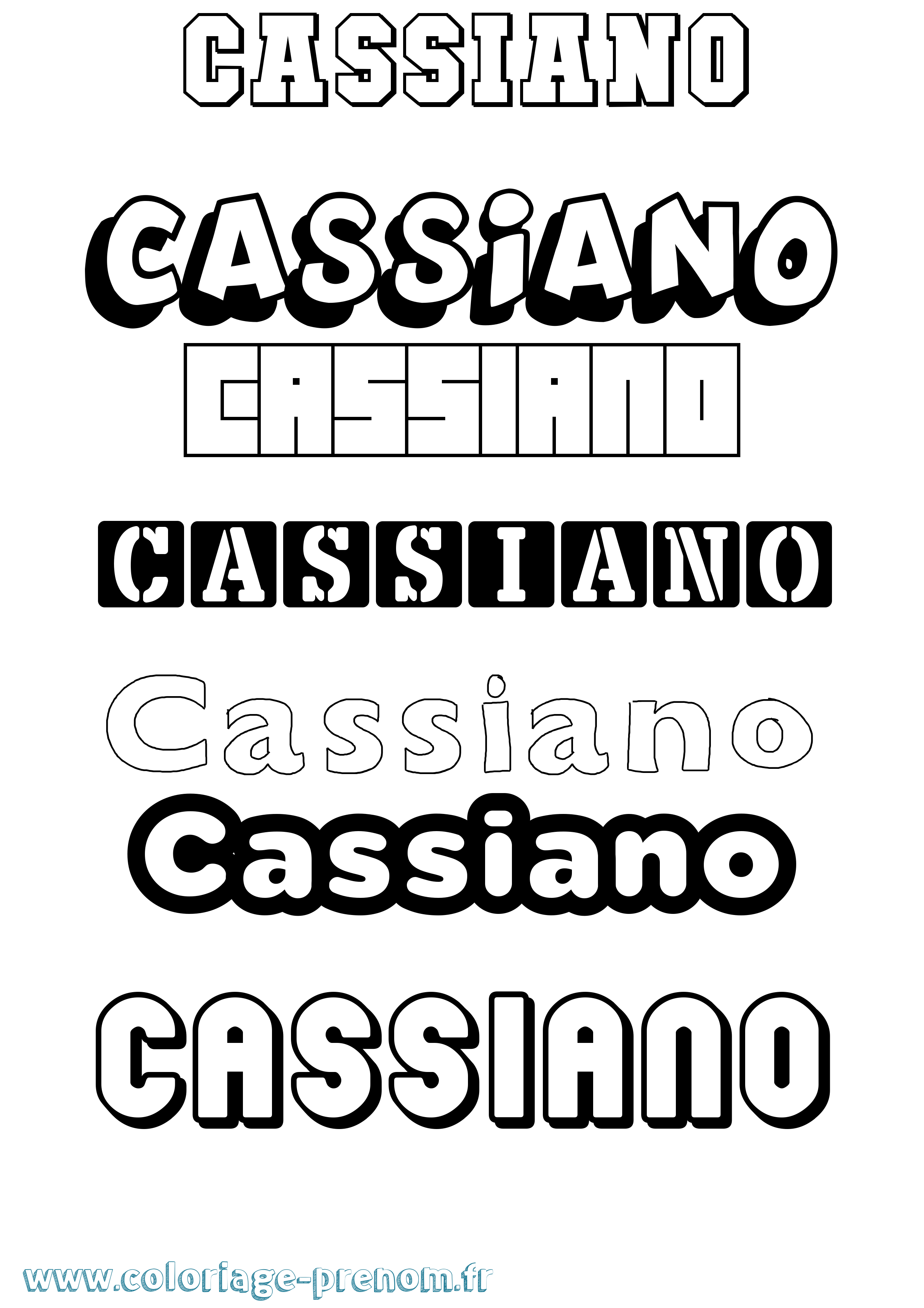 Coloriage Cassiano Simple Coloriage prénom Cassiano Simple