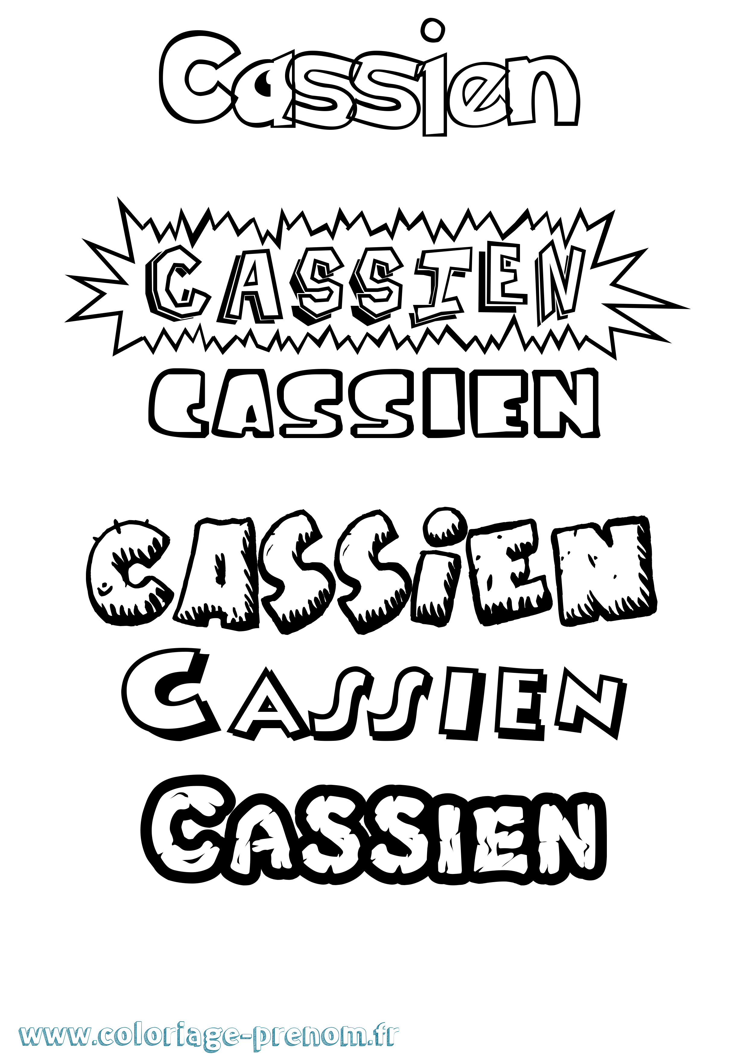 Coloriage Cassien Dessin Animé Coloriage prénom Cassien Dessin Animé