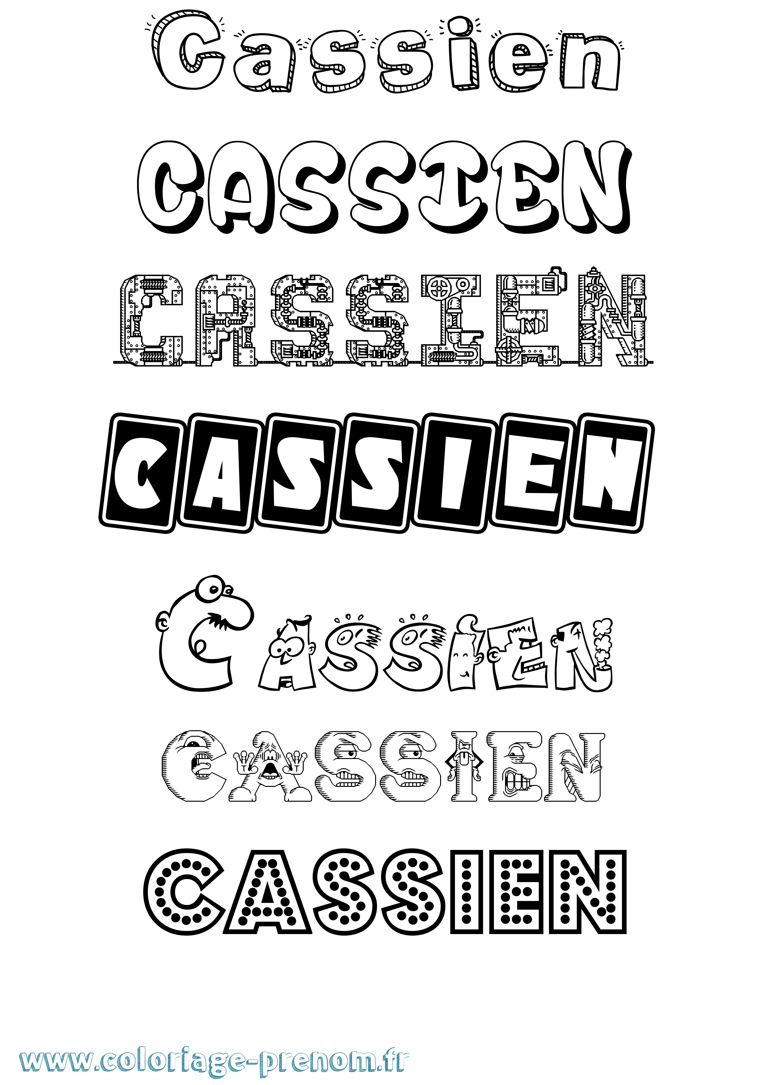 Coloriage Cassien Fun Coloriage prénom Cassien Fun