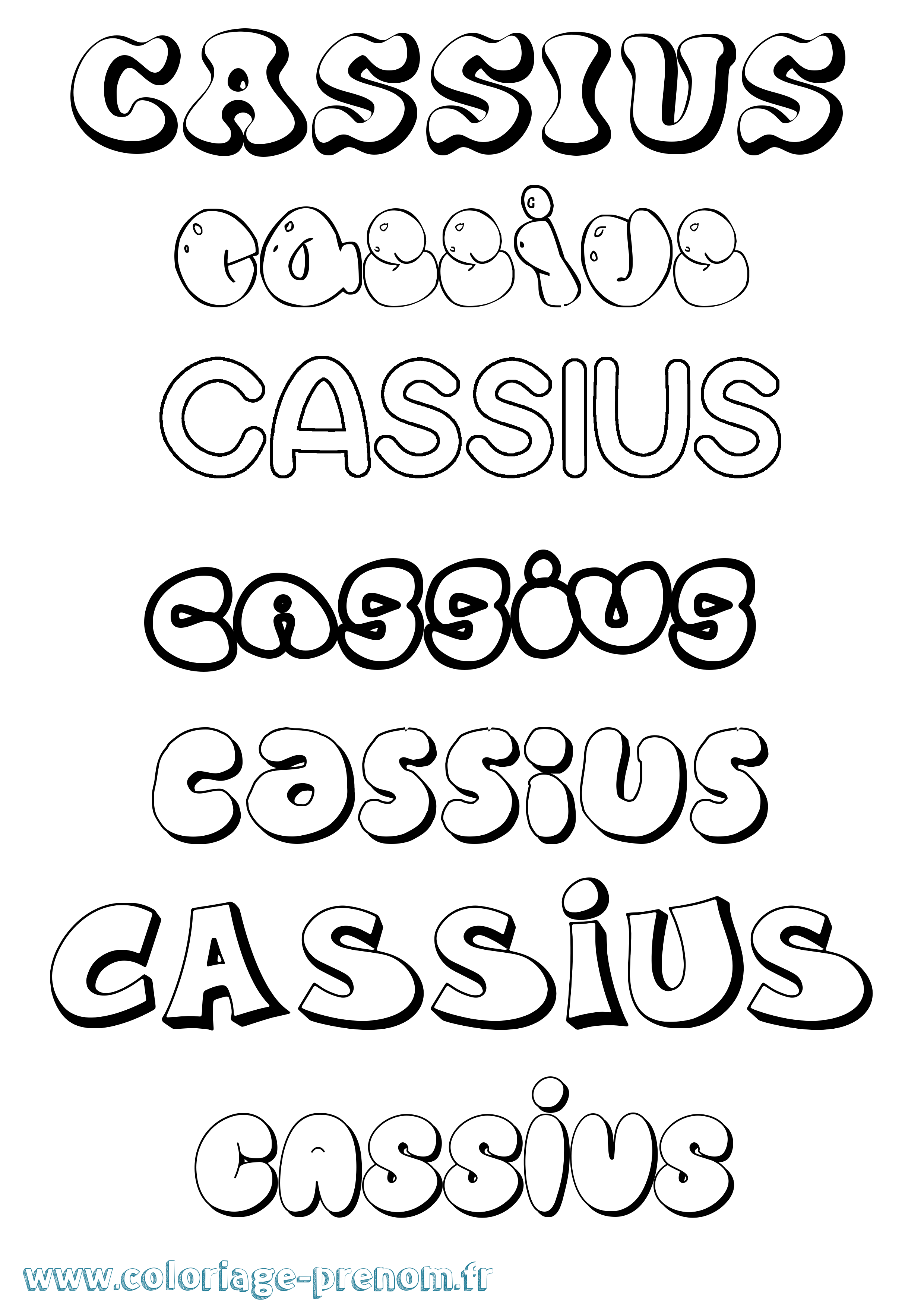 Coloriage Cassius Bubble Coloriage prénom Cassius Bubble