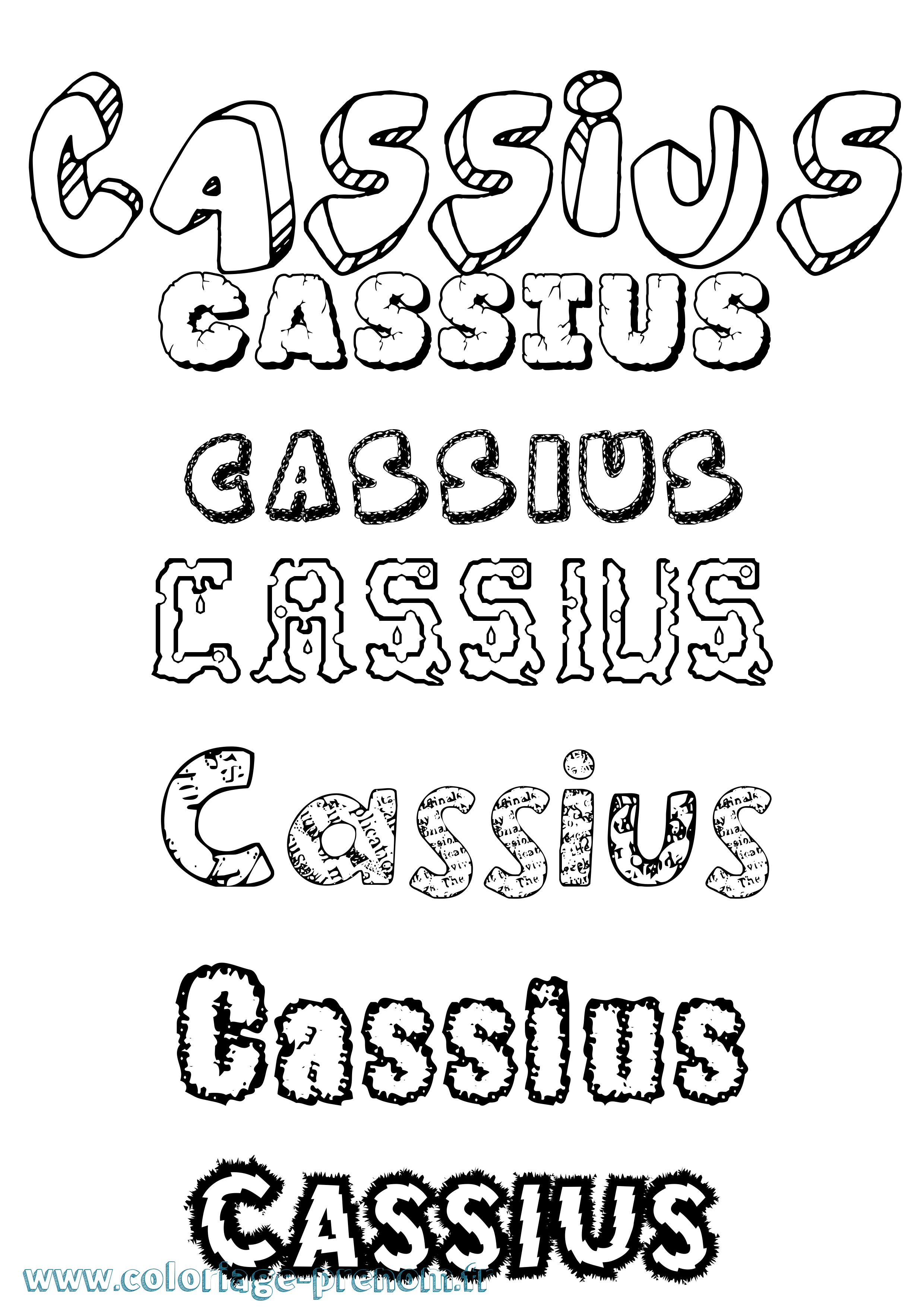 Coloriage Cassius Destructuré Coloriage prénom Cassius Destructuré