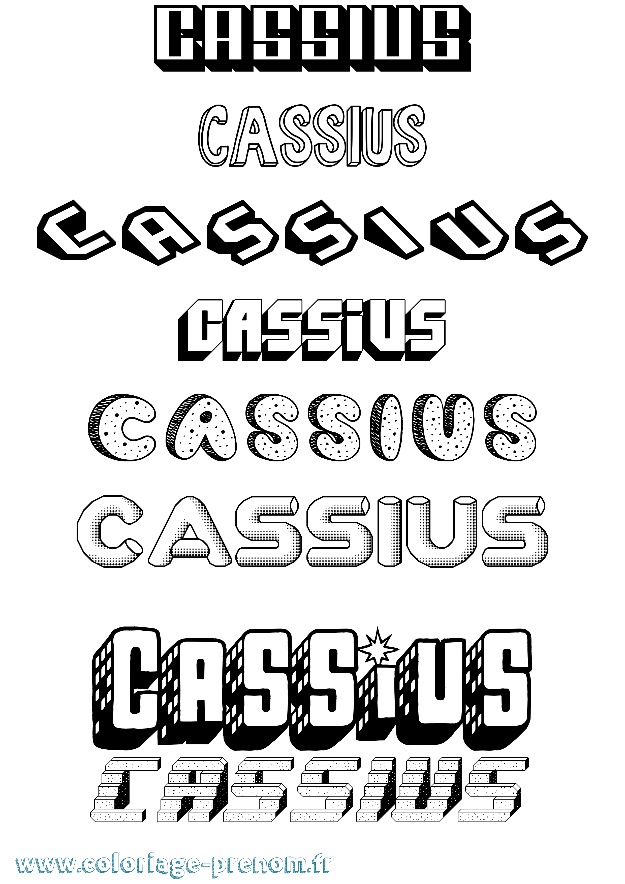 Coloriage Cassius Effet 3D Coloriage prénom Cassius Effet 3D