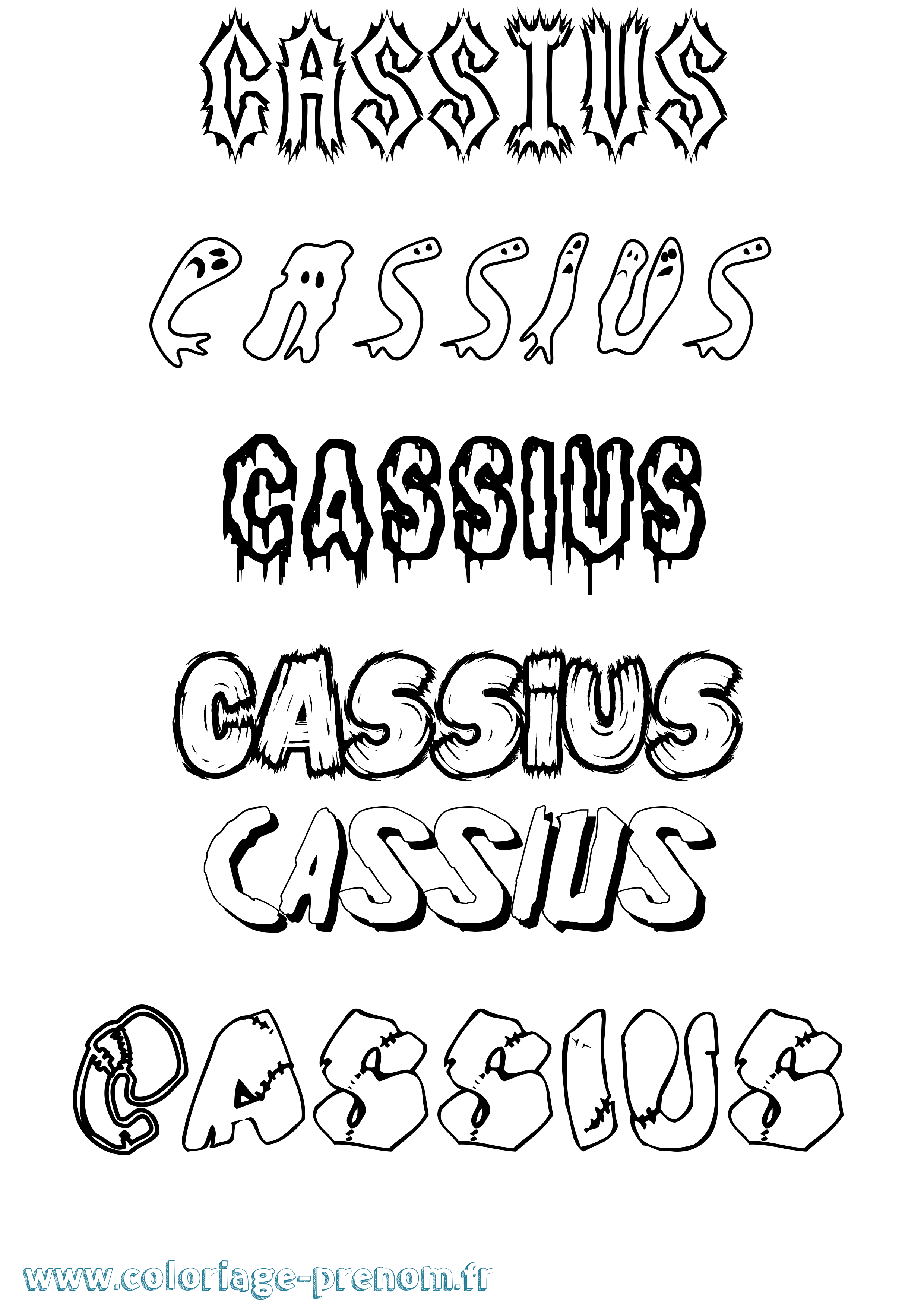 Coloriage Cassius Frisson Coloriage prénom Cassius Frisson